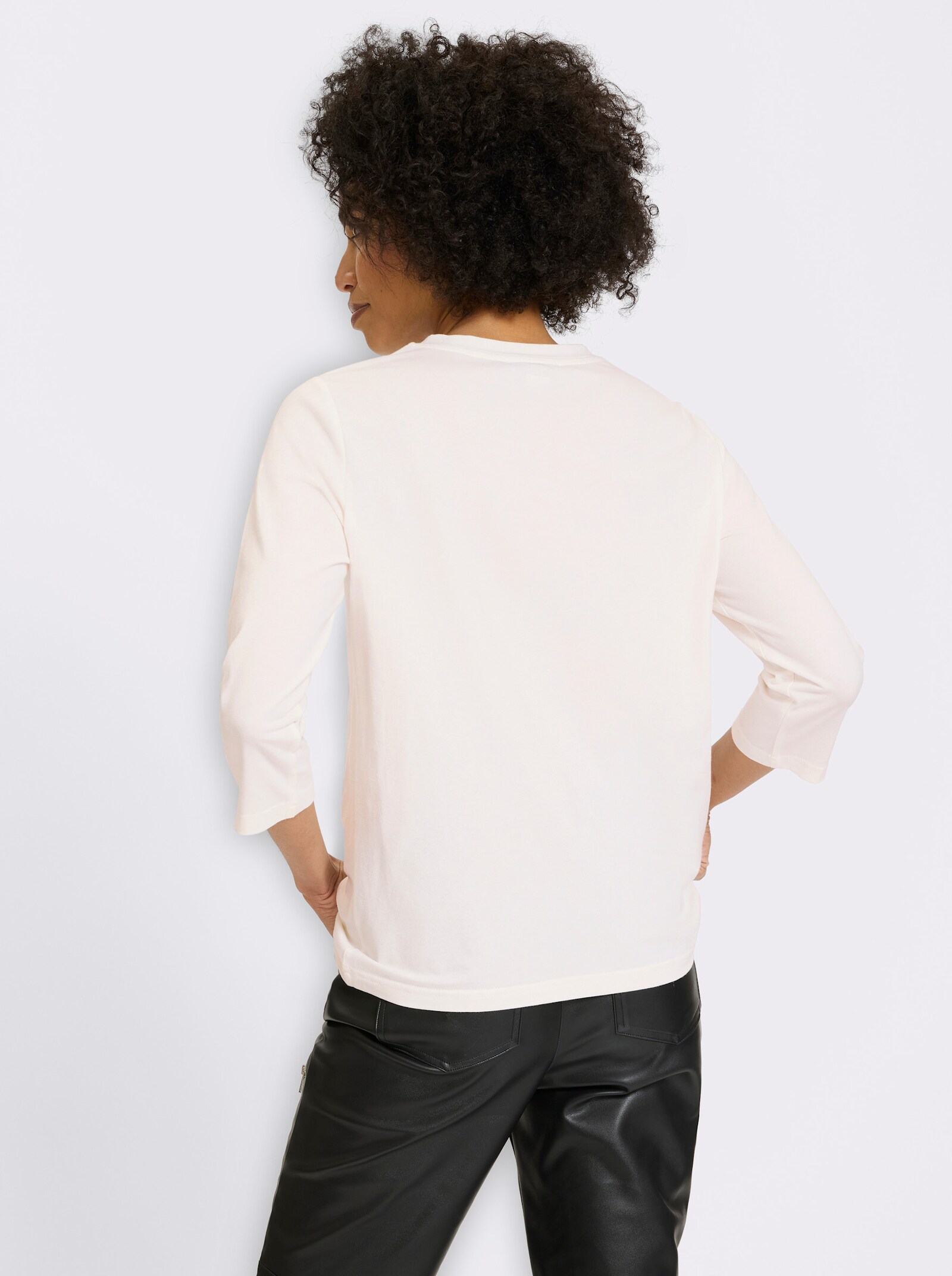 heine 3/4-Arm-Shirt mit Schriftzug - ecru