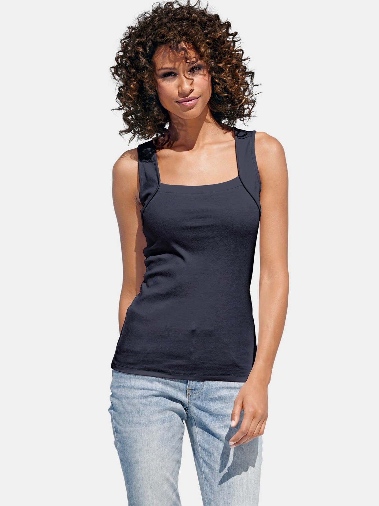 Linea Tesini Top met vierkante hals - marine