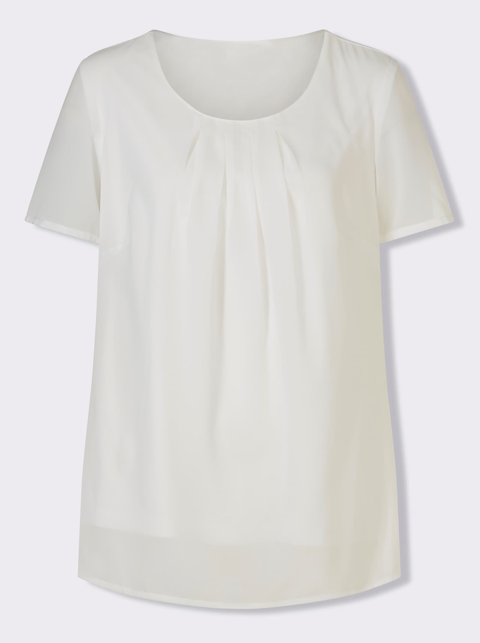 Kurzarm-Bluse in Georgette-Qualität - ecru