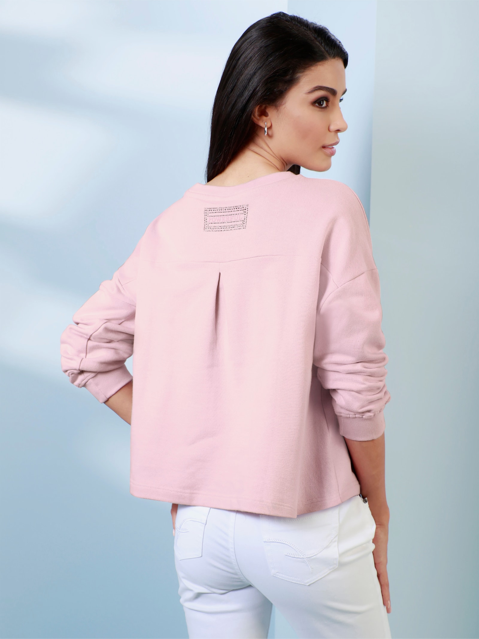 heine Sweater mit Schriftzug hinten - rosé