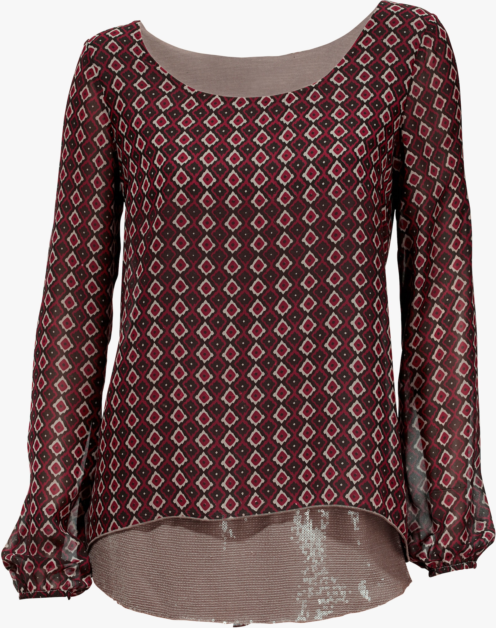 heine Blusenshirt in 2-in-1-Optik - rot-schwarz