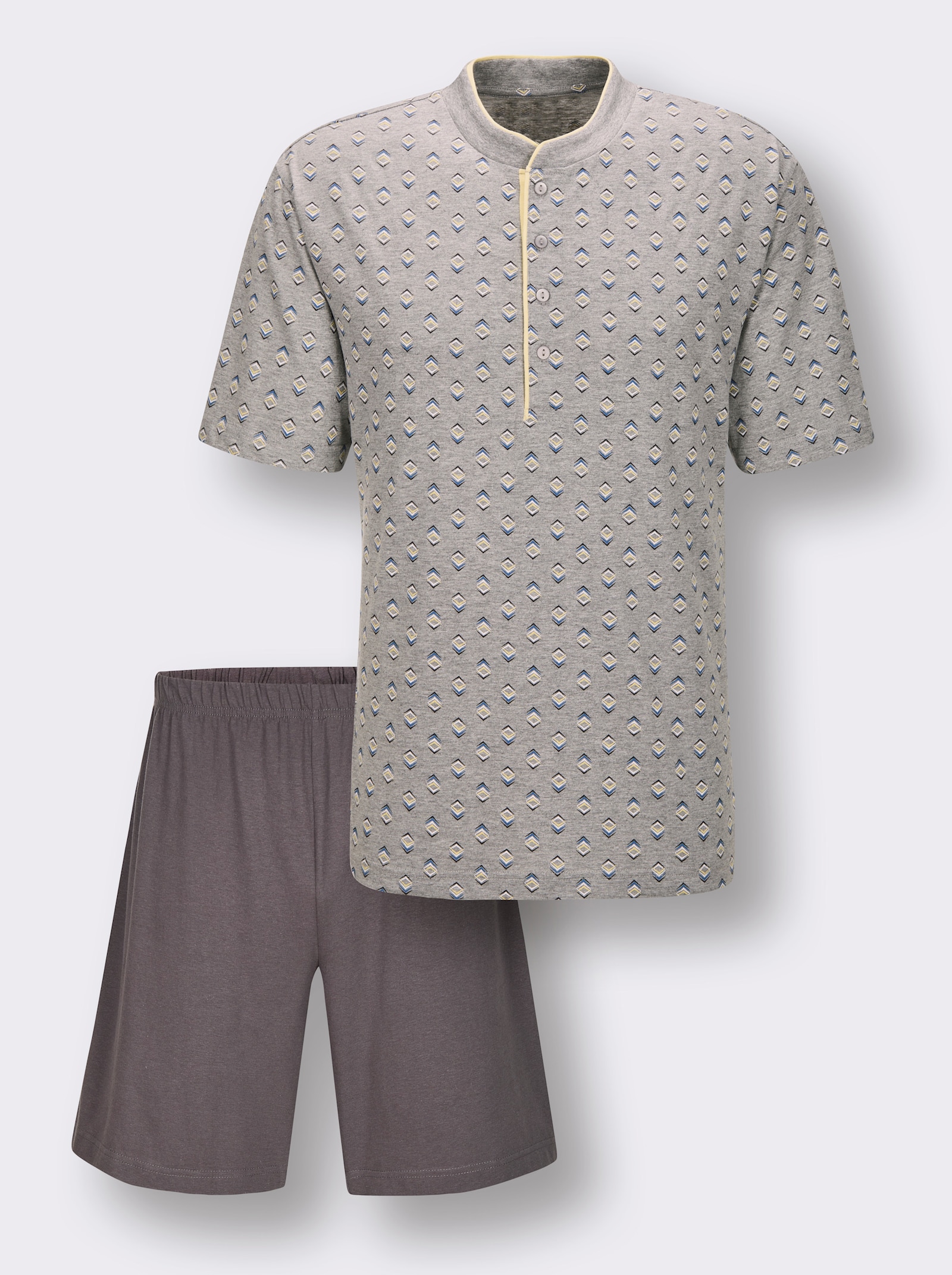 wäschepur men Shorty - grau-meliert-anthrazit-bedruckt