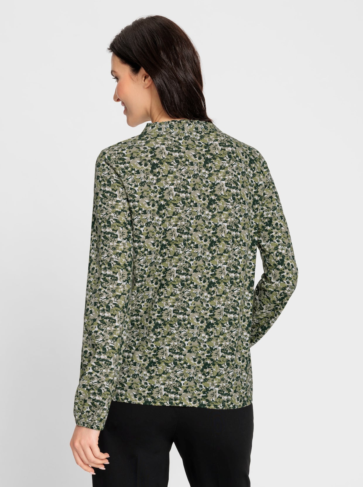 Langarmshirt - ecru-schilf-bedruckt