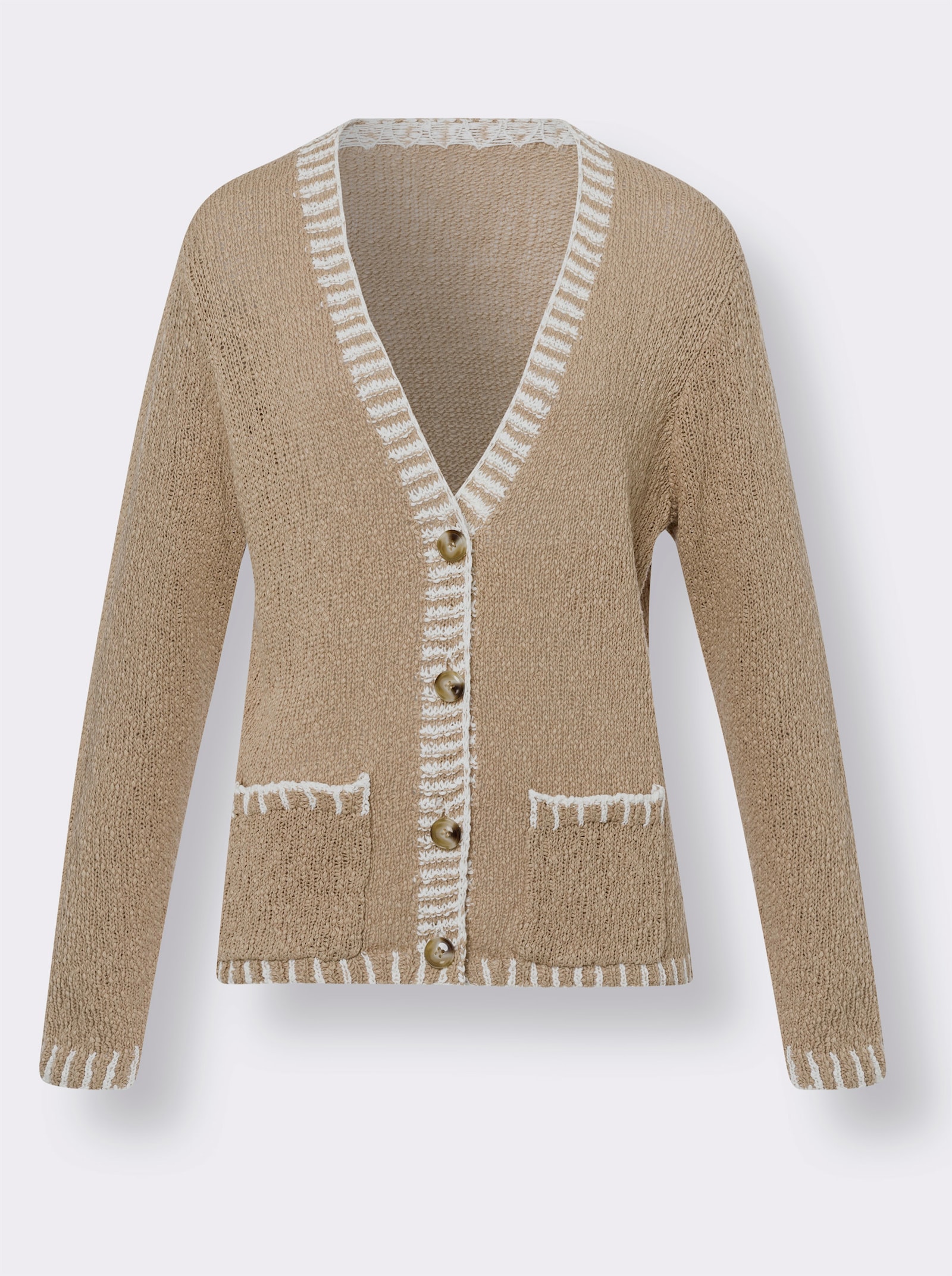 heine Cardigan aus Baumwoll-Strick - beige-ecru