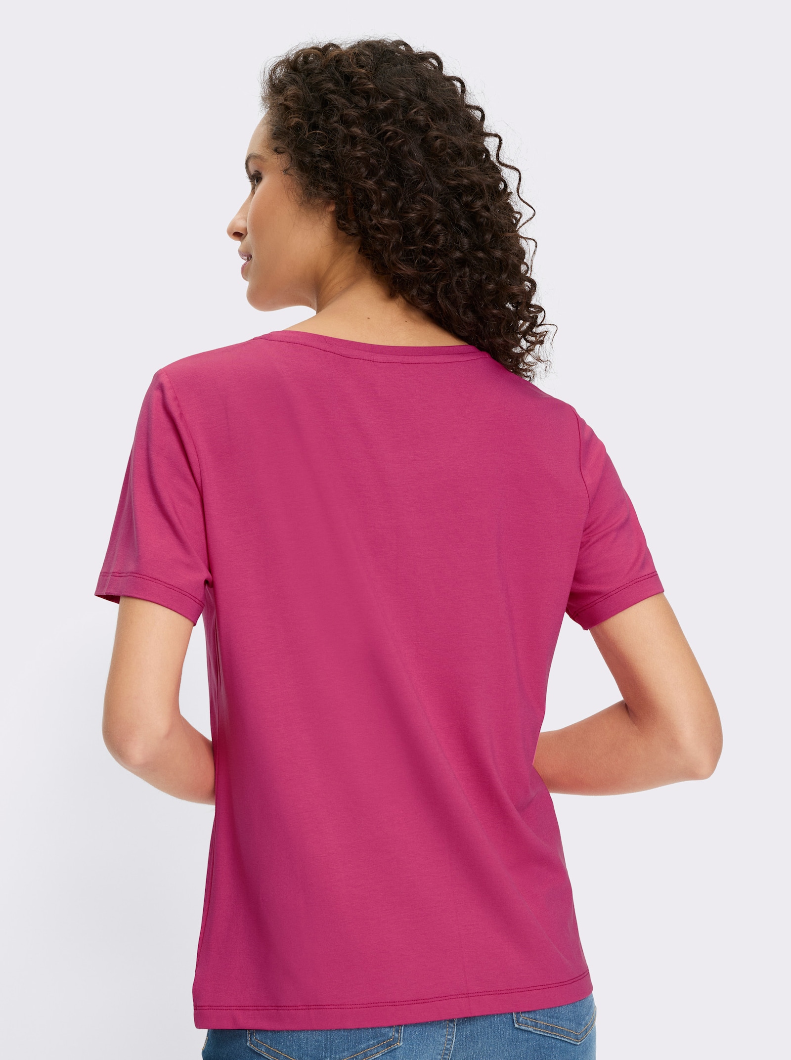 heine T-shirt à manches courtes avec inscription - fuchsia