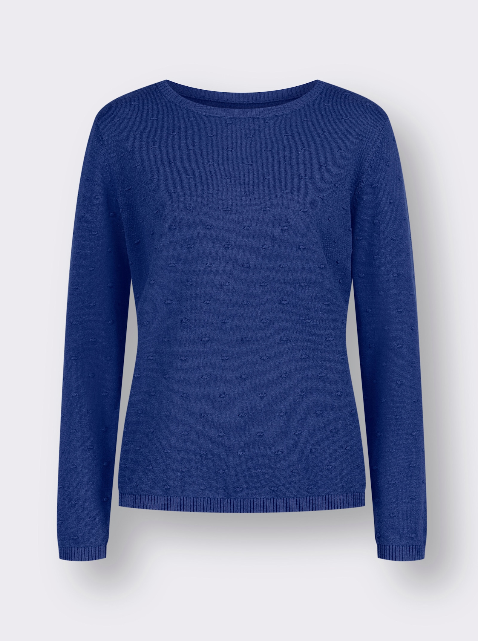 Pullover met lange mouwen en structuurpatroon - koningsblauw