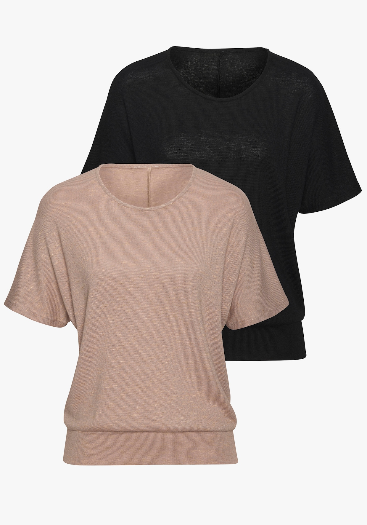 Vivance Shirt met korte mouwen - beige, zwart