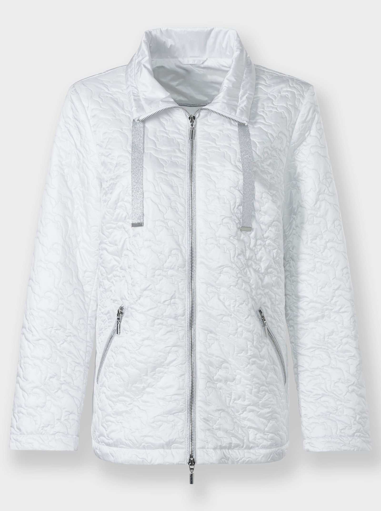 heine Outdoorjacke mit Glitzer-Details - weiß