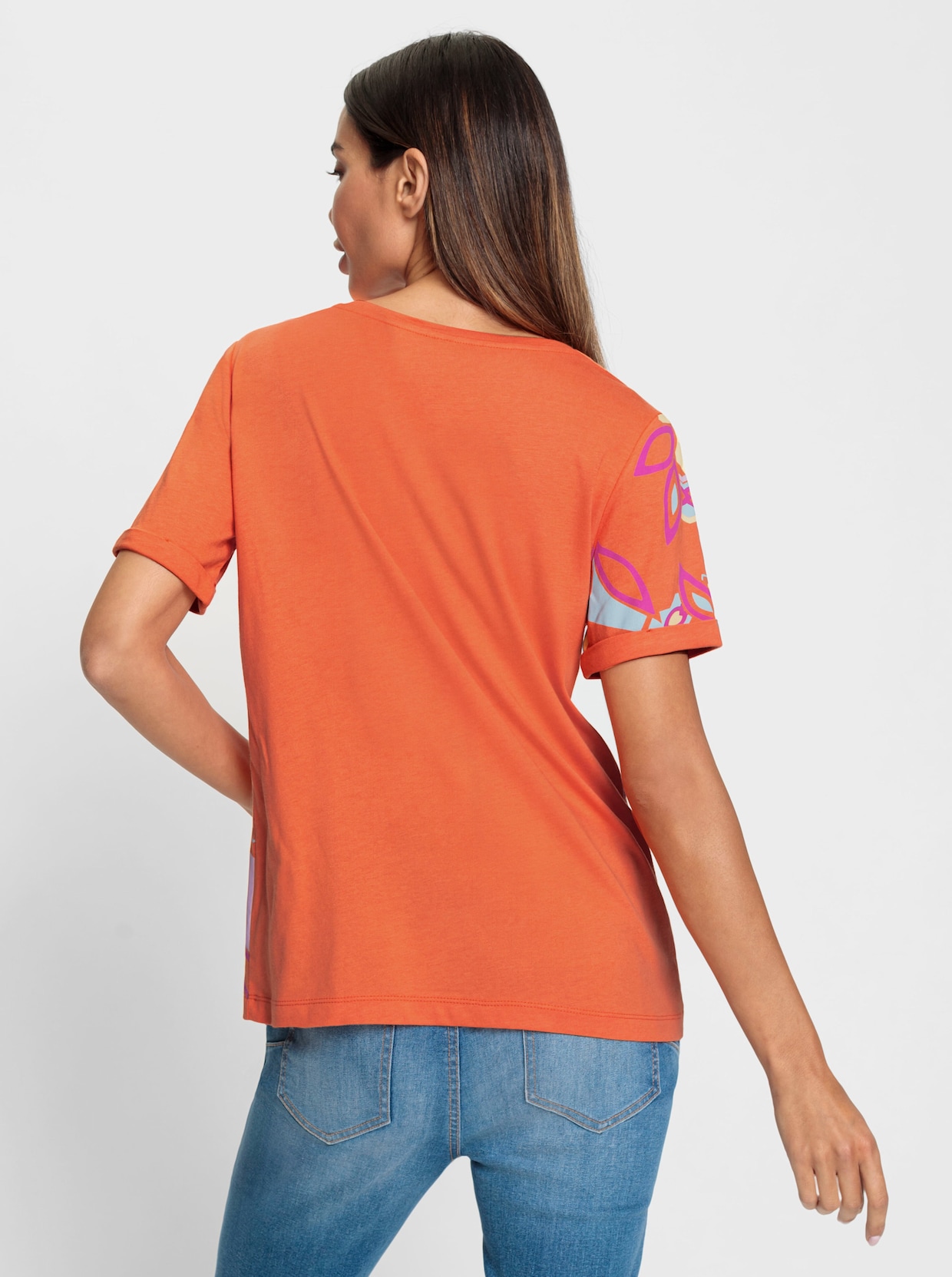 heine Print-Shirt - orange-fuchsia-bedruckt