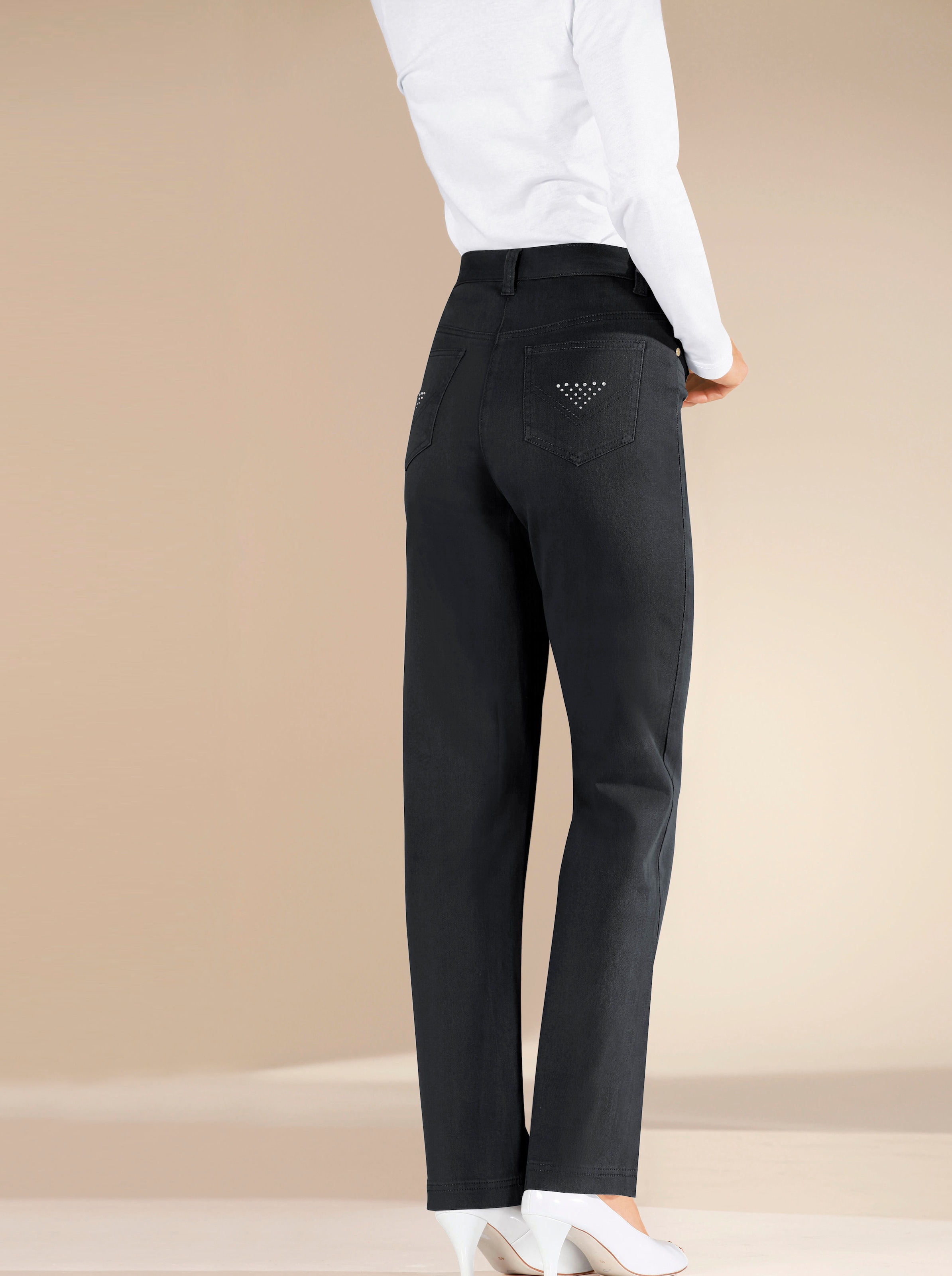 Witt Damen Stretch-Jeans, schwarz