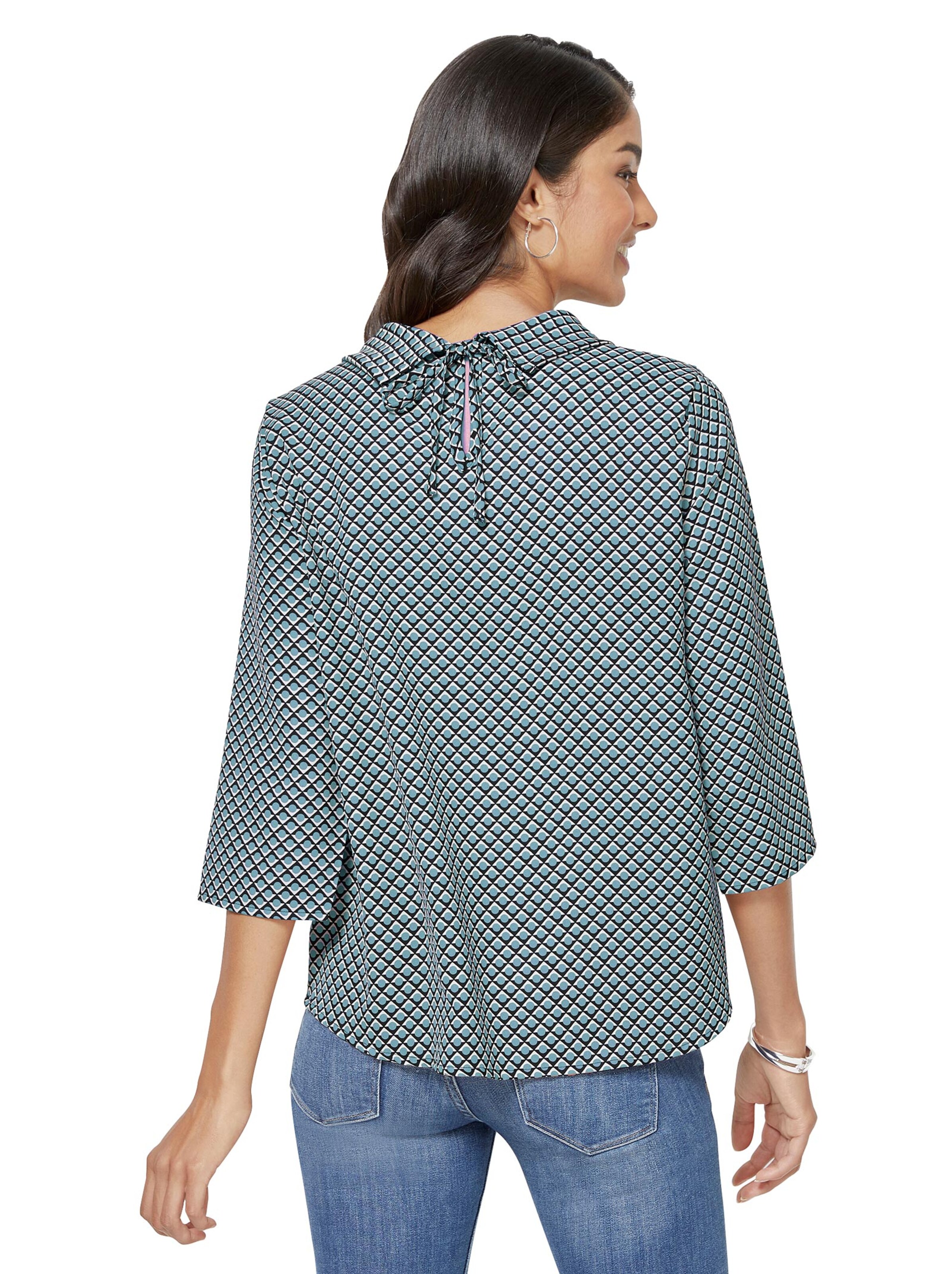 Bluse - aqua-gemustert