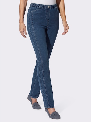 Jeans mit Reißverschluss-Blende - blue-stone-washed