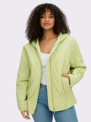 sheego Steppjacke mit Kapuze und Kordelzug - pistazie