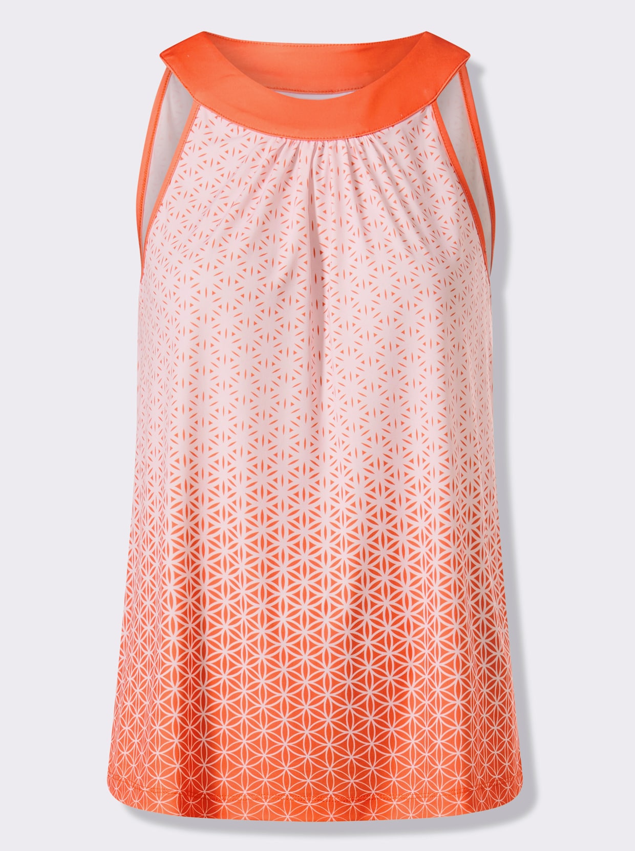 heine Neckholdertop - orange-hellrosé-bedruckt