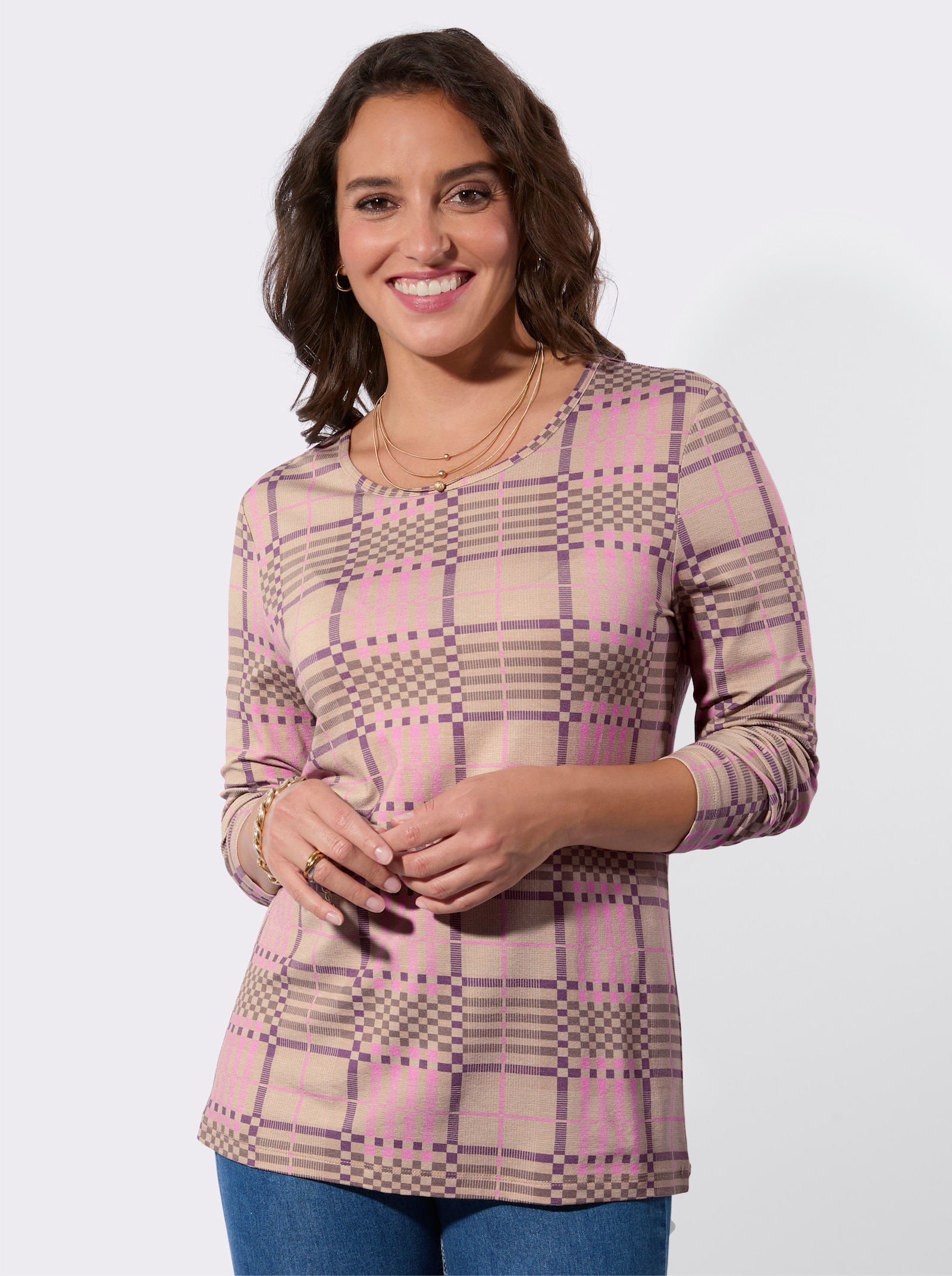 Langarmshirt mit hochwertiger Viskose - sesam-orchidee-bedruckt