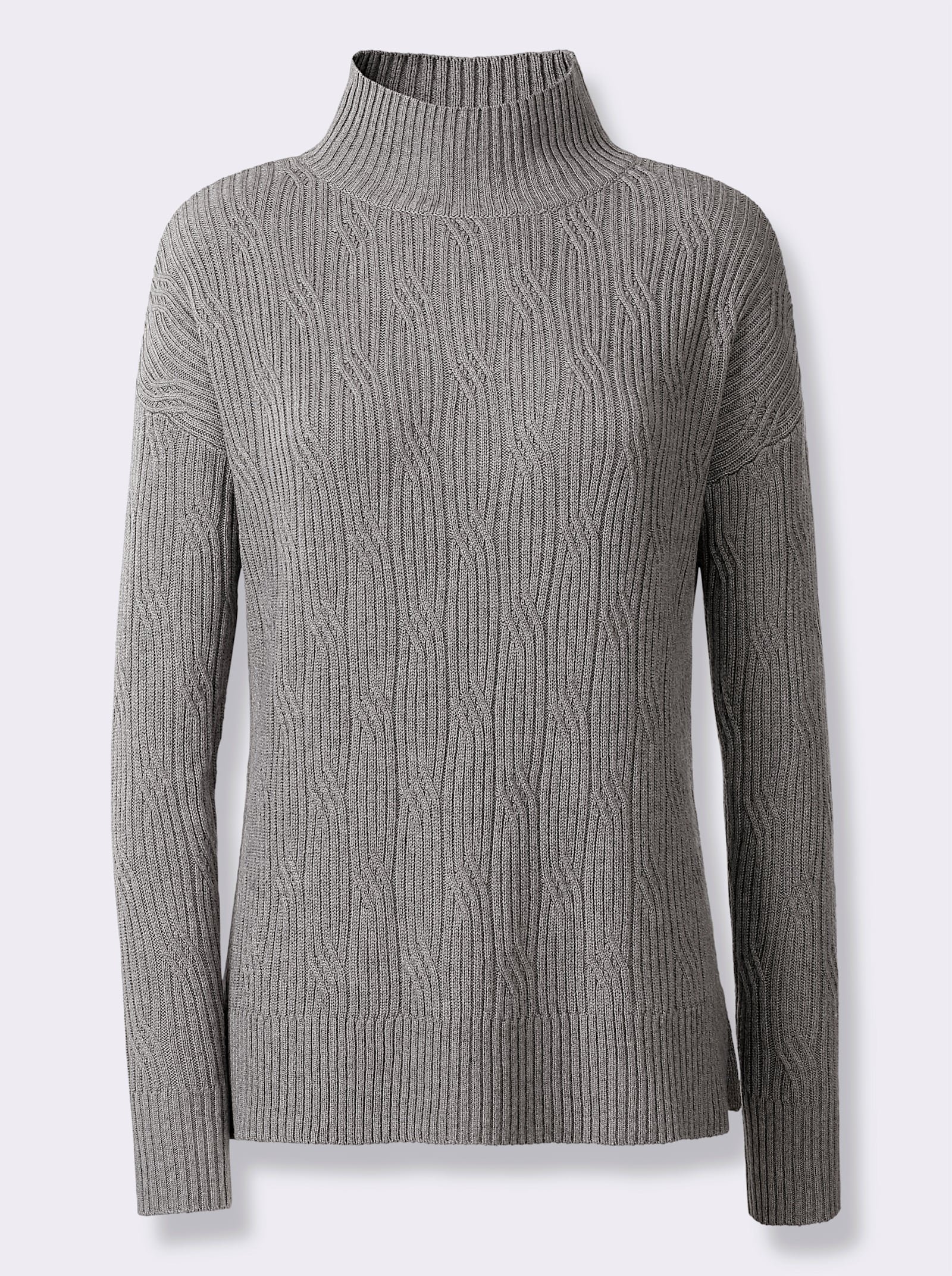 heine Stehkragenpullover mit 20% Kaschmir - grau-meliert