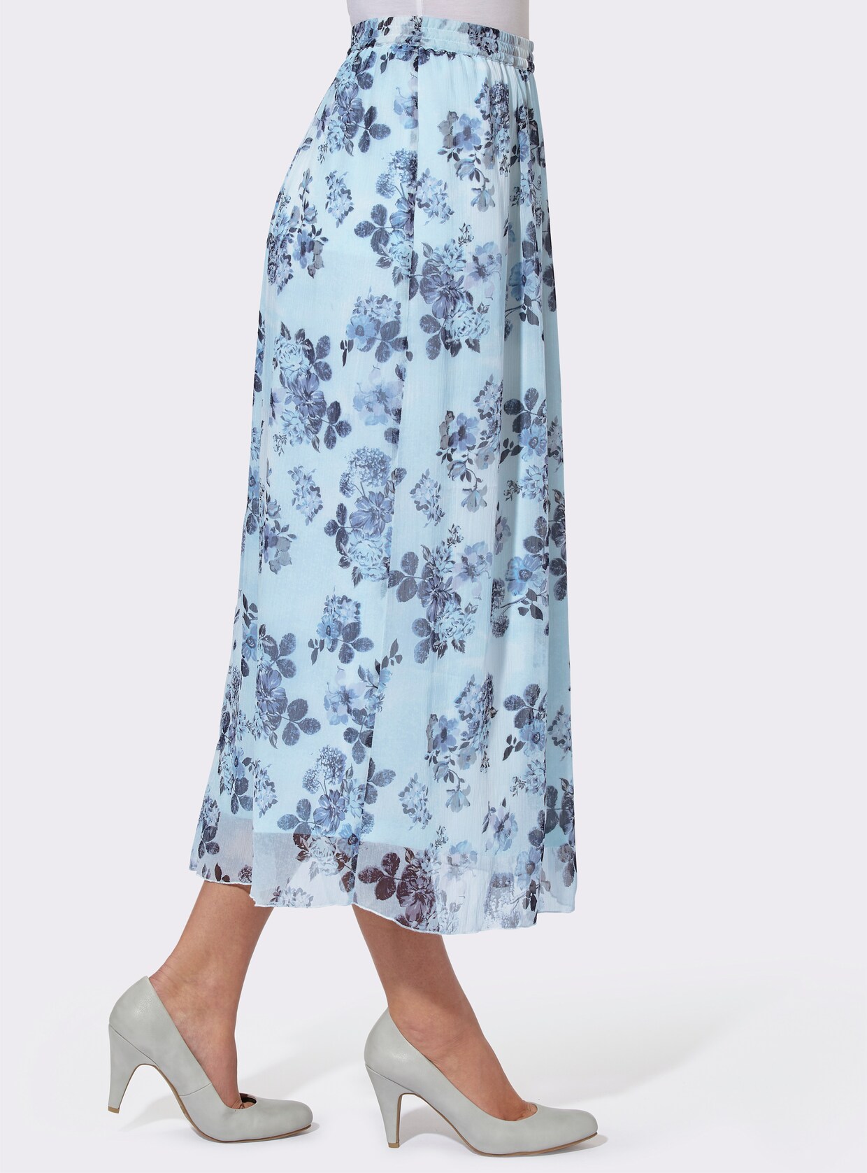 Chiffon rok - Duivenblauw gedessineerd