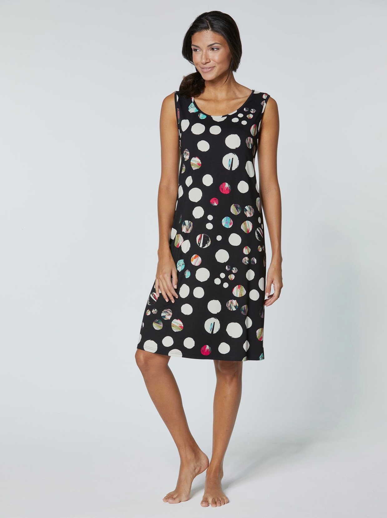 Sommerkleid - schwarz-bedruckt