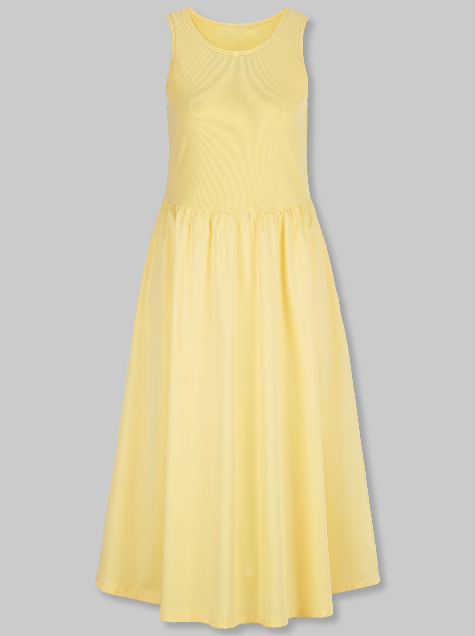 heine A-Linien-Kleid mit Jersey-Oberteil - zitrone