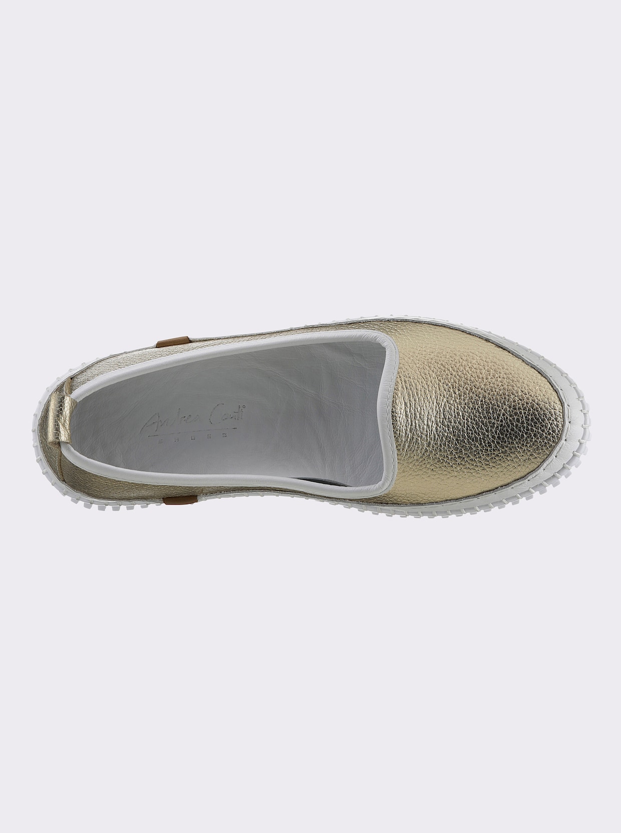 Andrea Conti Slipper - goldfarben-weiss