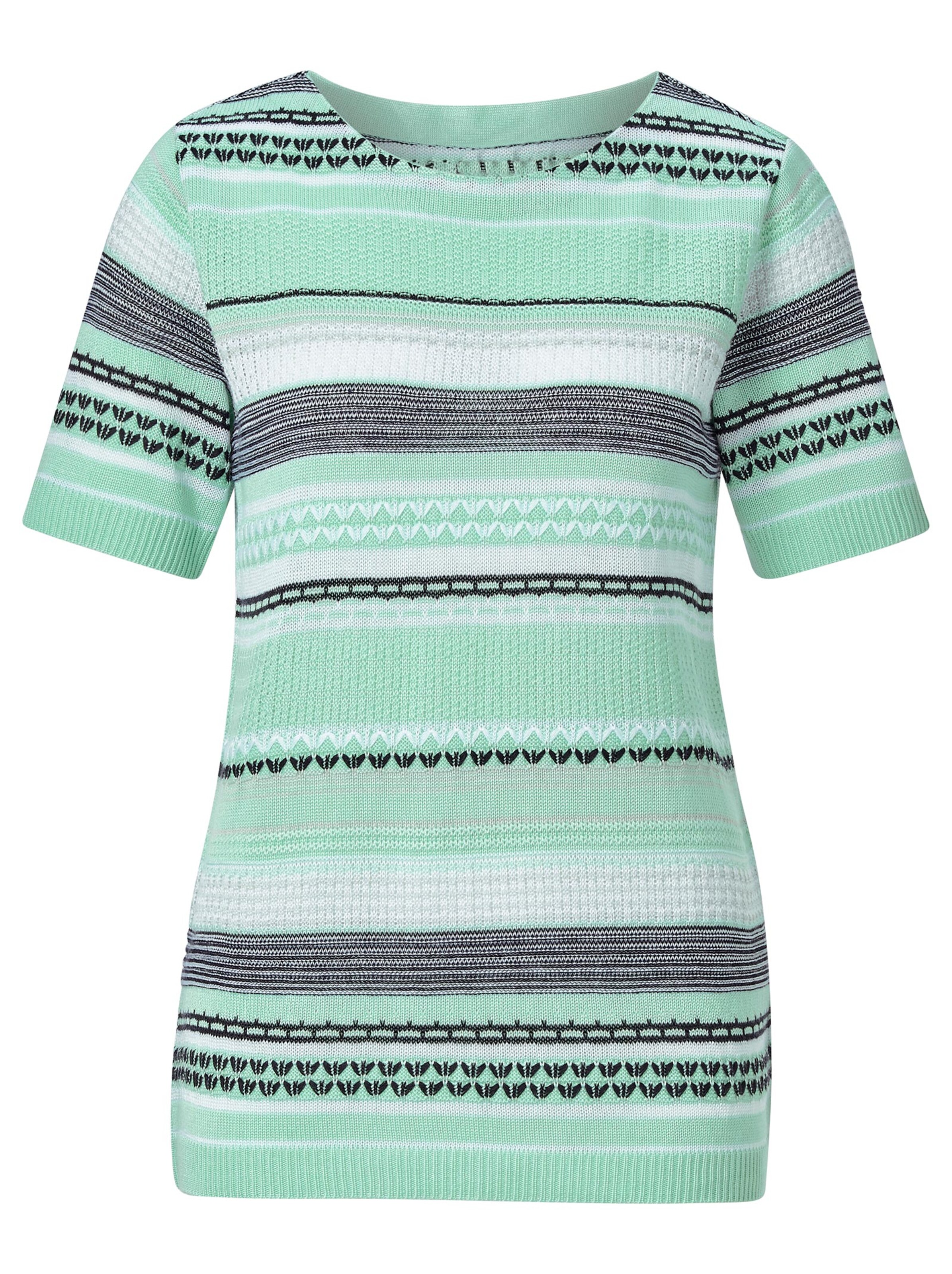 Collection L Pullover - mint-gemustert