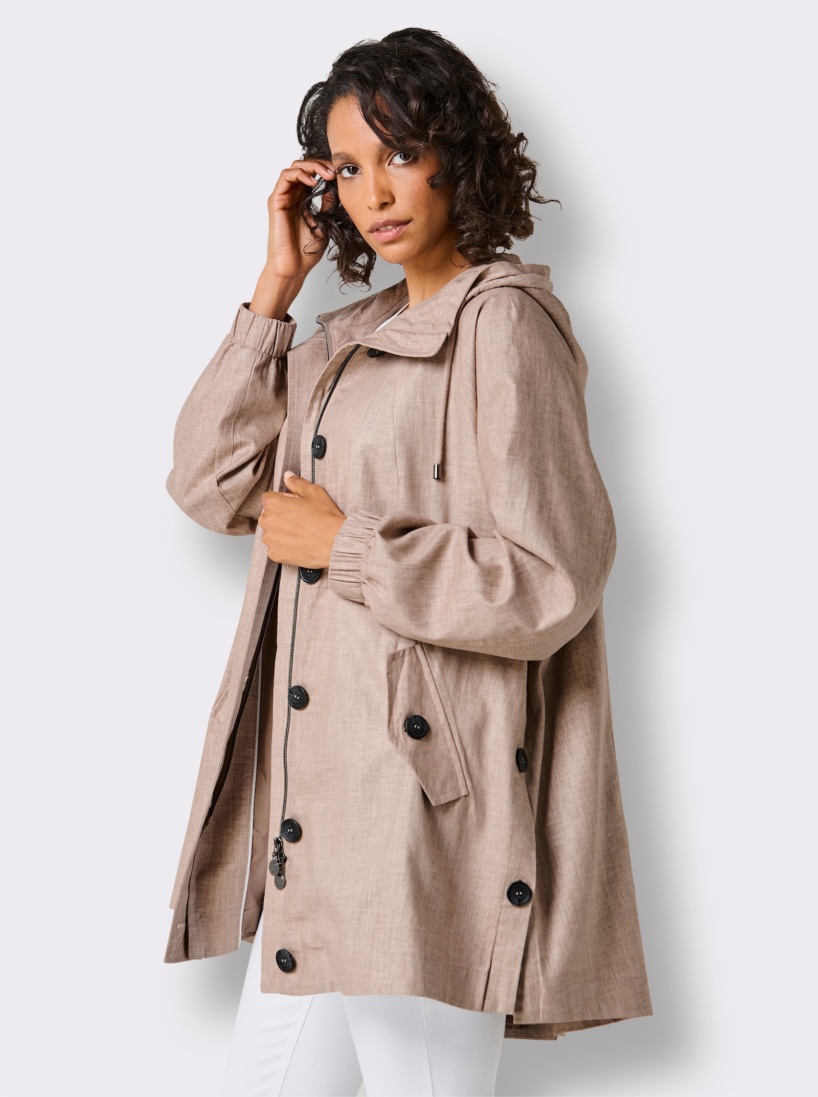 CREATION L PREMIUM Parka mit 30% Leinen - sesam