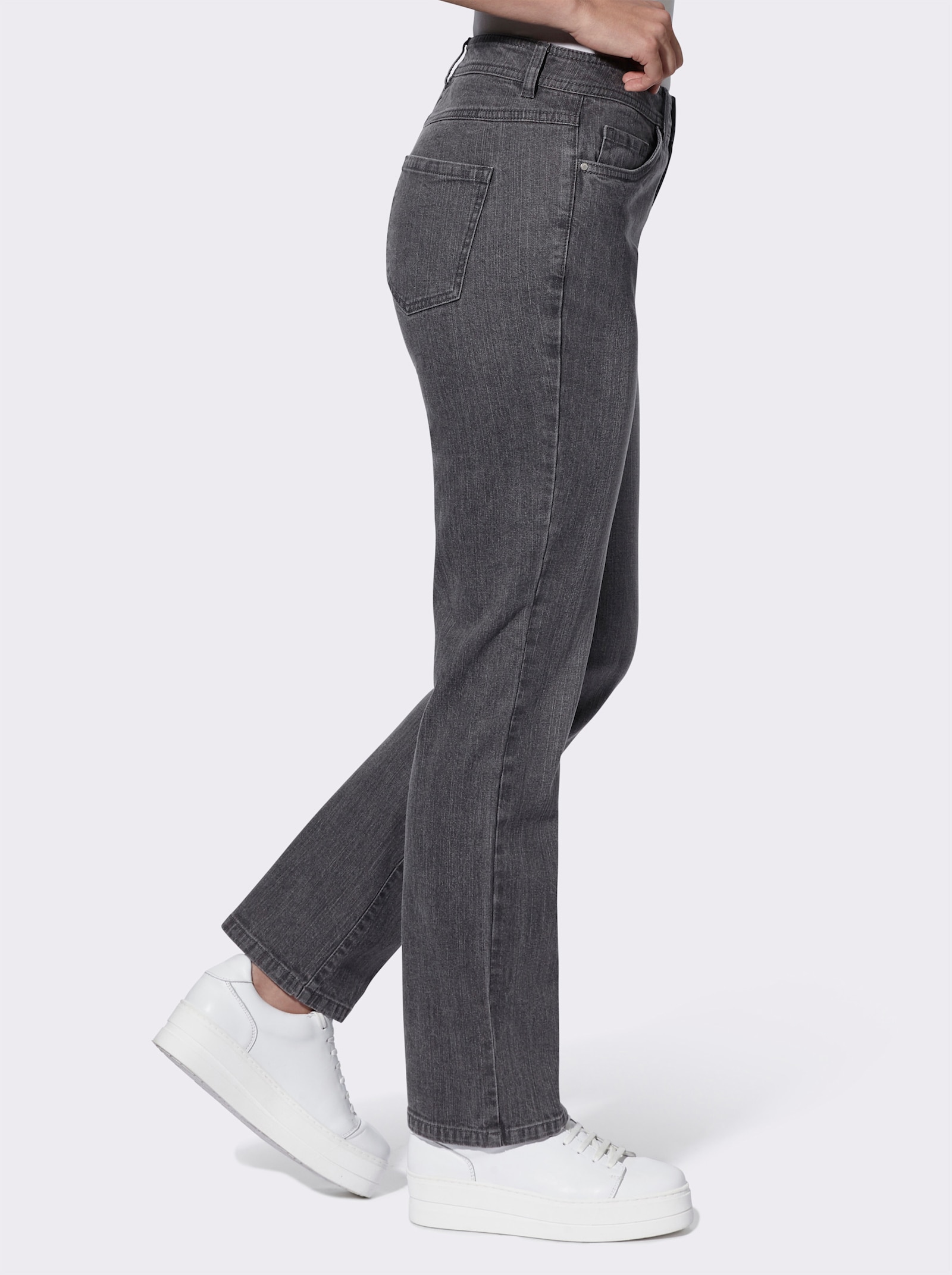 5-Pocket-Jeans mit lässig weiten Beinen - grey-denim