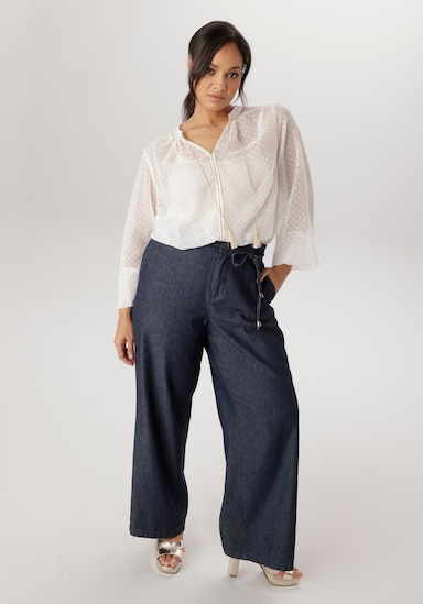 Aniston PLUS Schlupfbluse - weiß