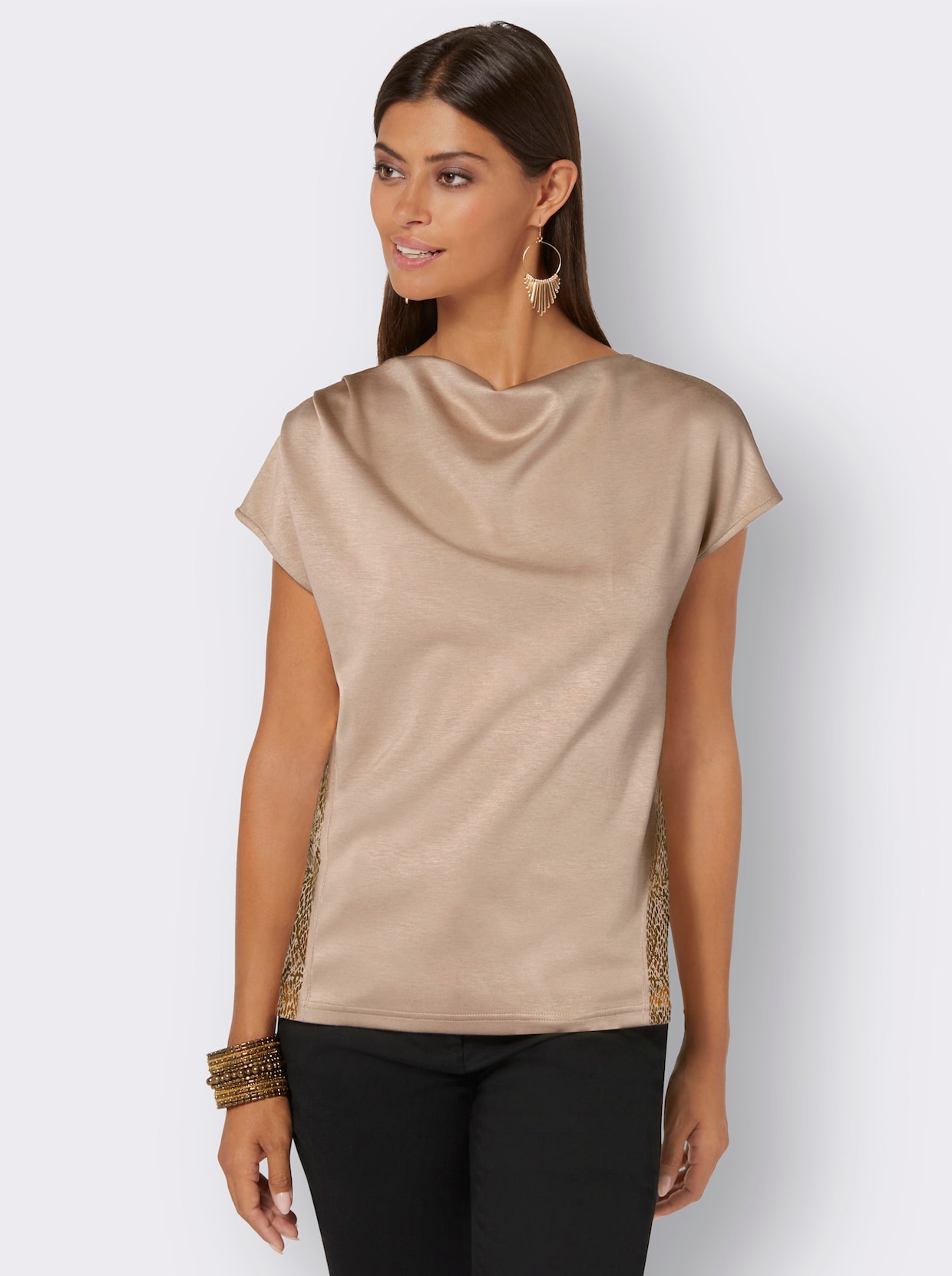 Wasserfallshirt - beige