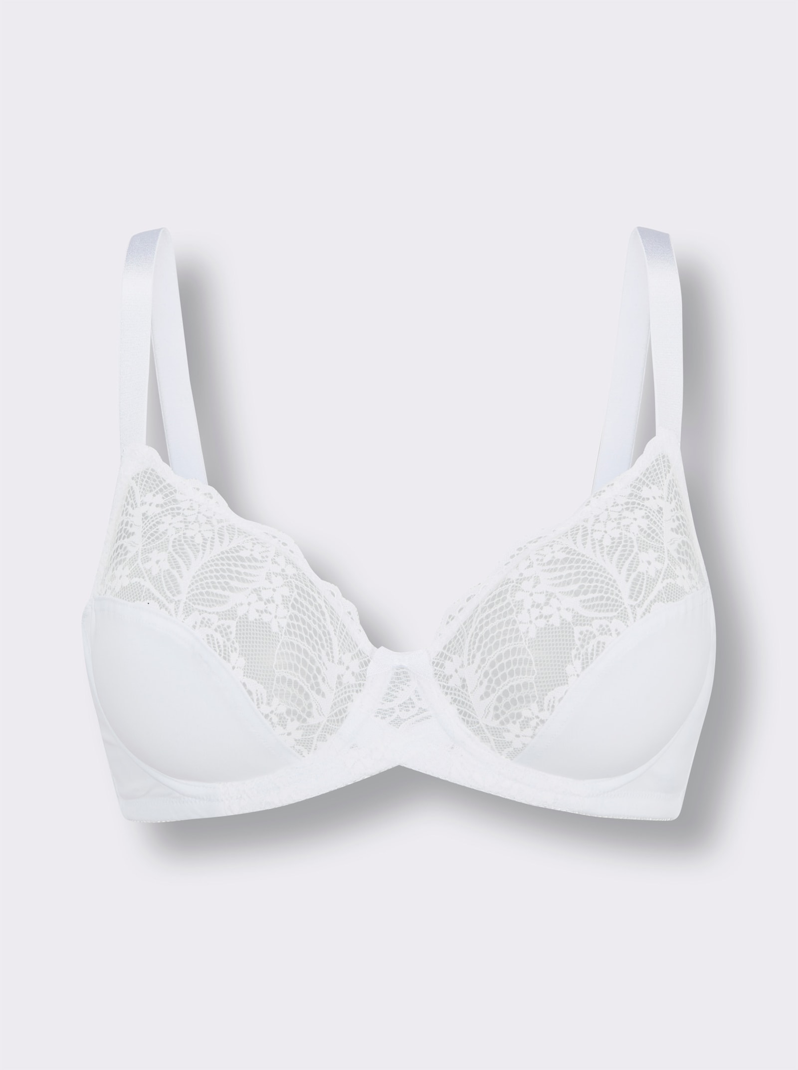 wäschepur Entlastungs-BH mit Bügel mit transparenter Spitze - weiß