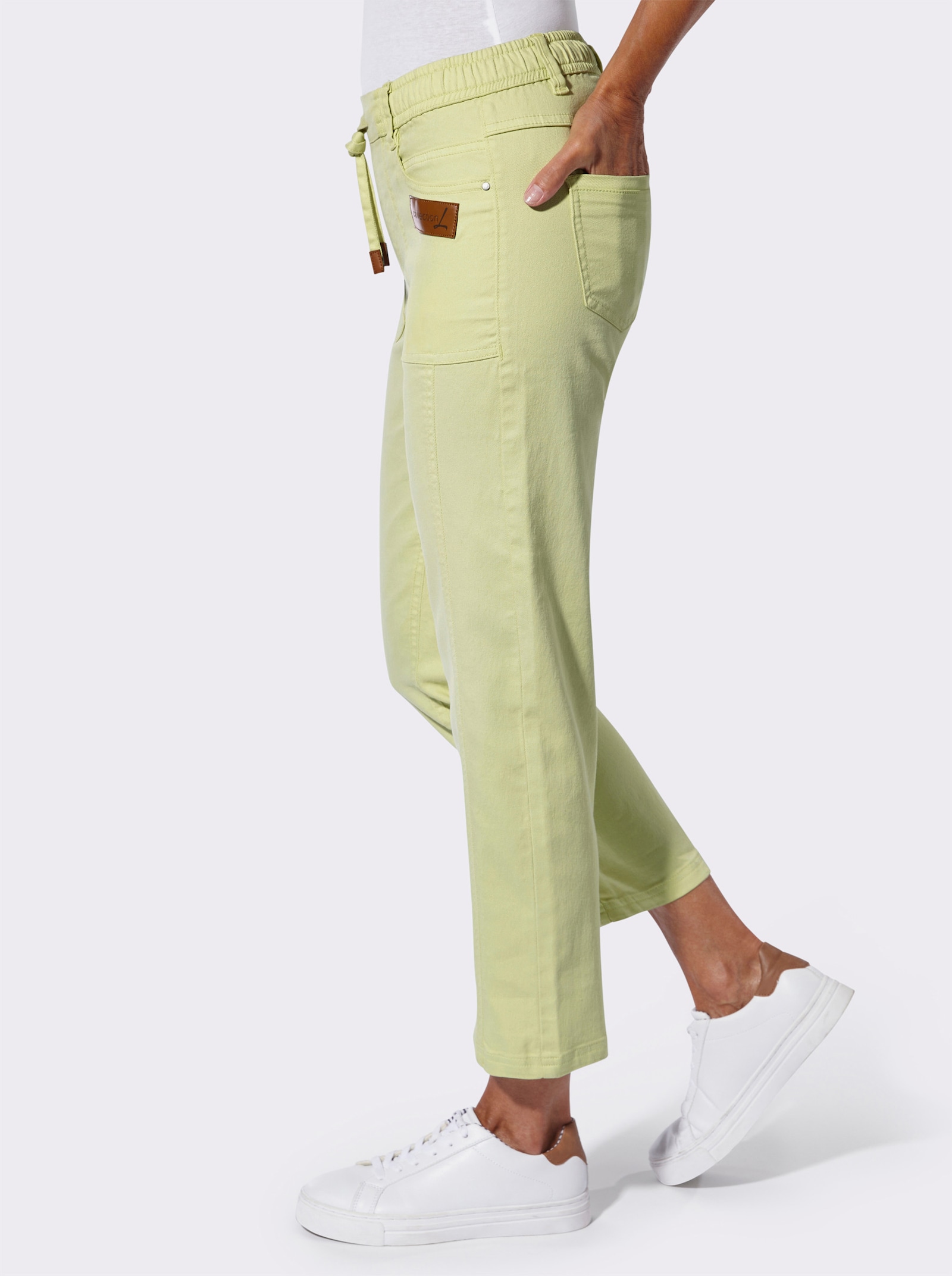7/8-Jeans mit bequemem Schlupfbund - pistazie
