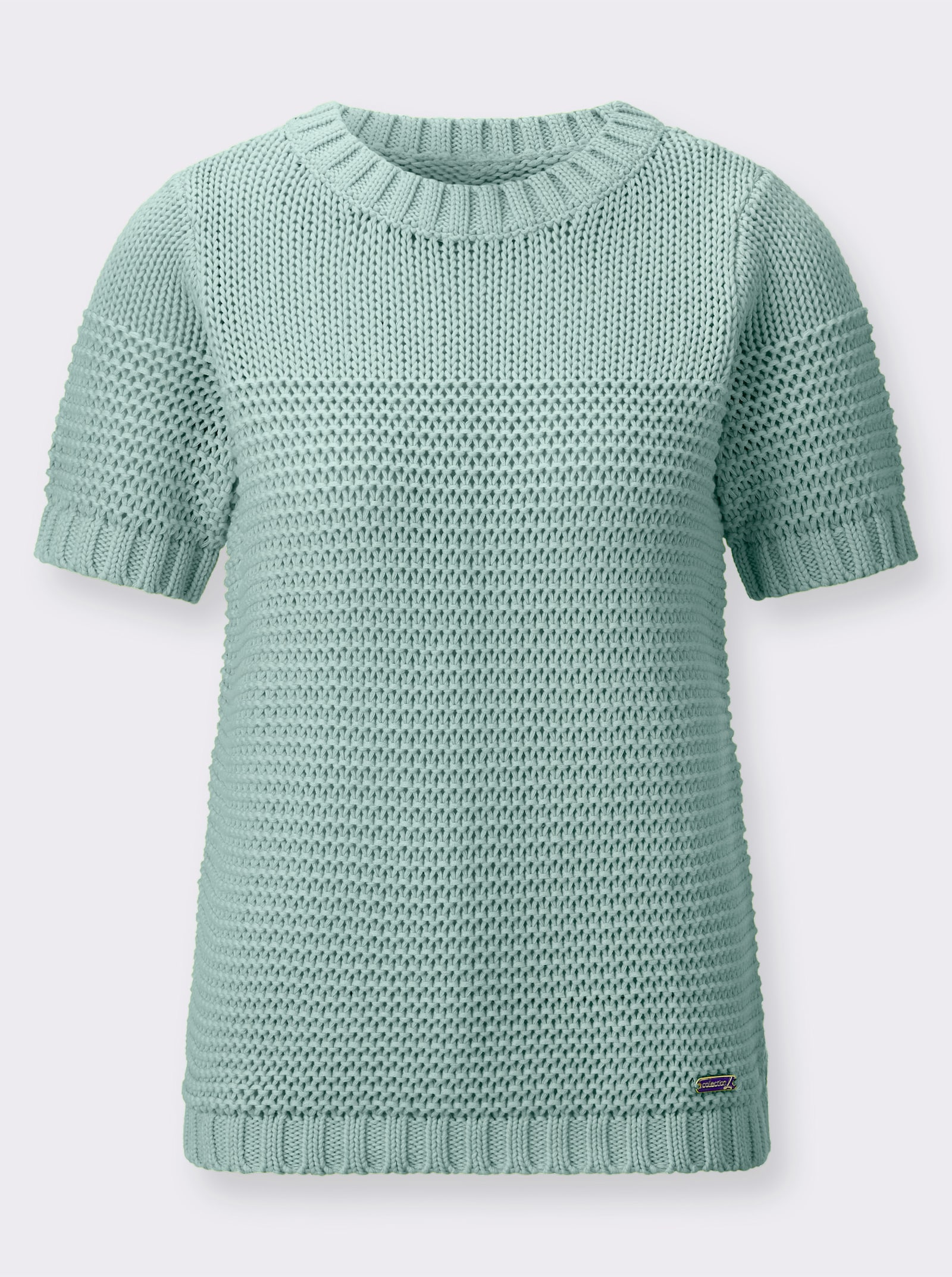 Kurzarmpullover mit Fantasiemuster - zartmint