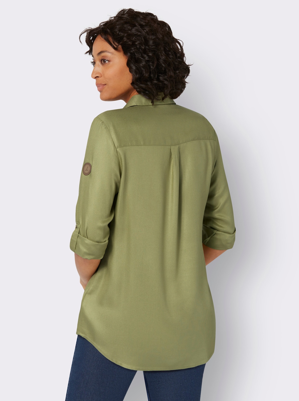 Longline blouse - rietgroen