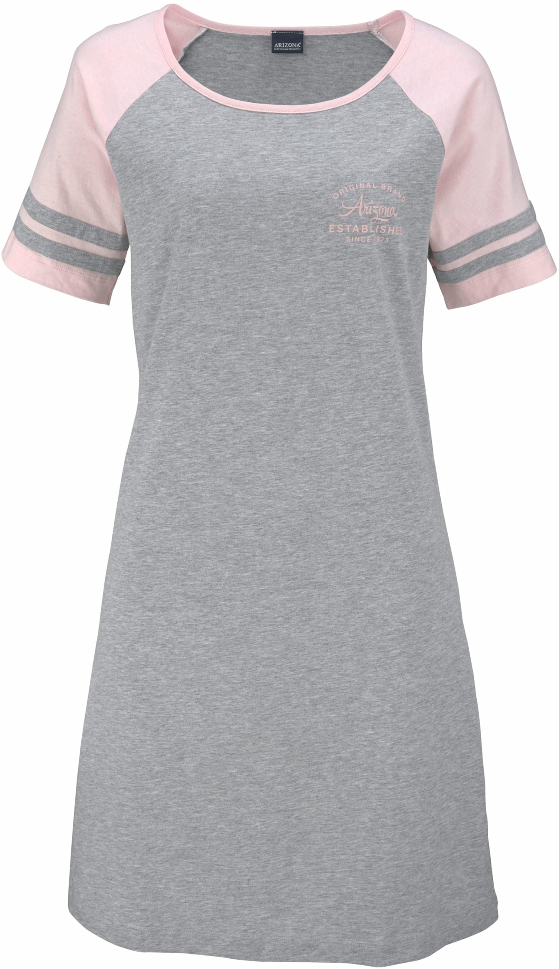 Weiche und günstig Kaufen-Nachthemd in grau-rosa von Arizona. Nachthemd in grau-rosa von Arizona <![CDATA[Arizona Nachthemd mit sportlichen Streifen an den Armen und Raglan Ärmeln. Gefertigt aus einer weichen und bequemen Single-Jersey Qualität. Aus 100% Baumwolle.]]>. 