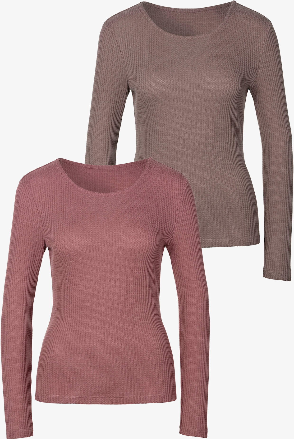 LASCANA Langarmshirt - mauve, taupe