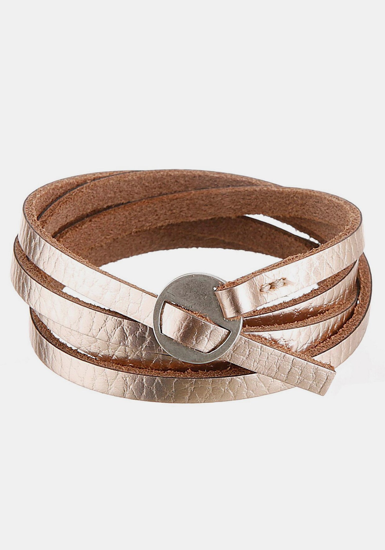 J.Jayz Lederarmband - roségoldfarben