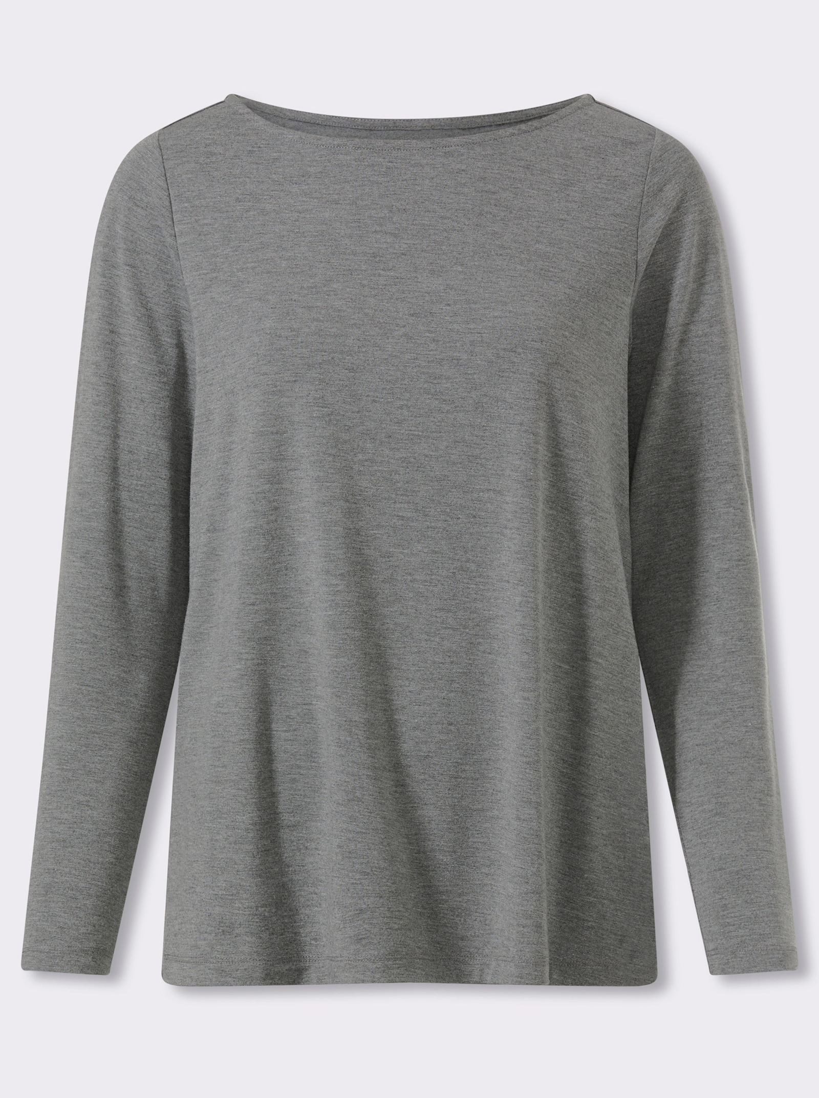 heine Rundhalsshirt in A-Form - anthrazit-meliert