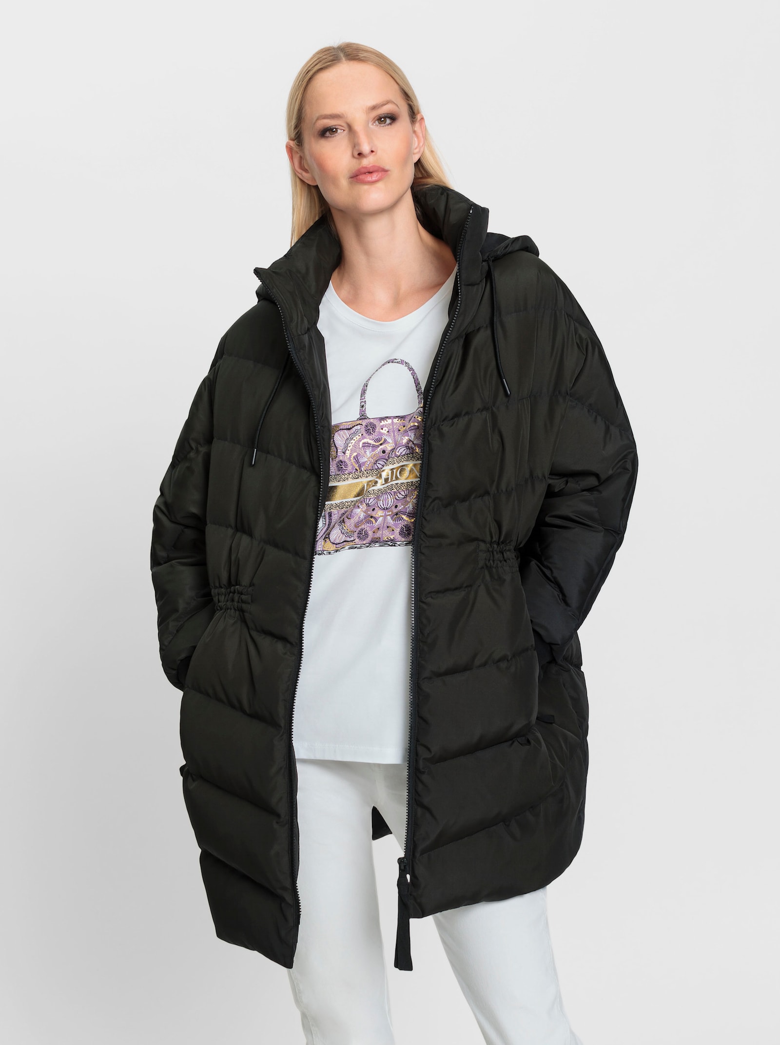 heine Veste matelassée ample, très chaude - noir