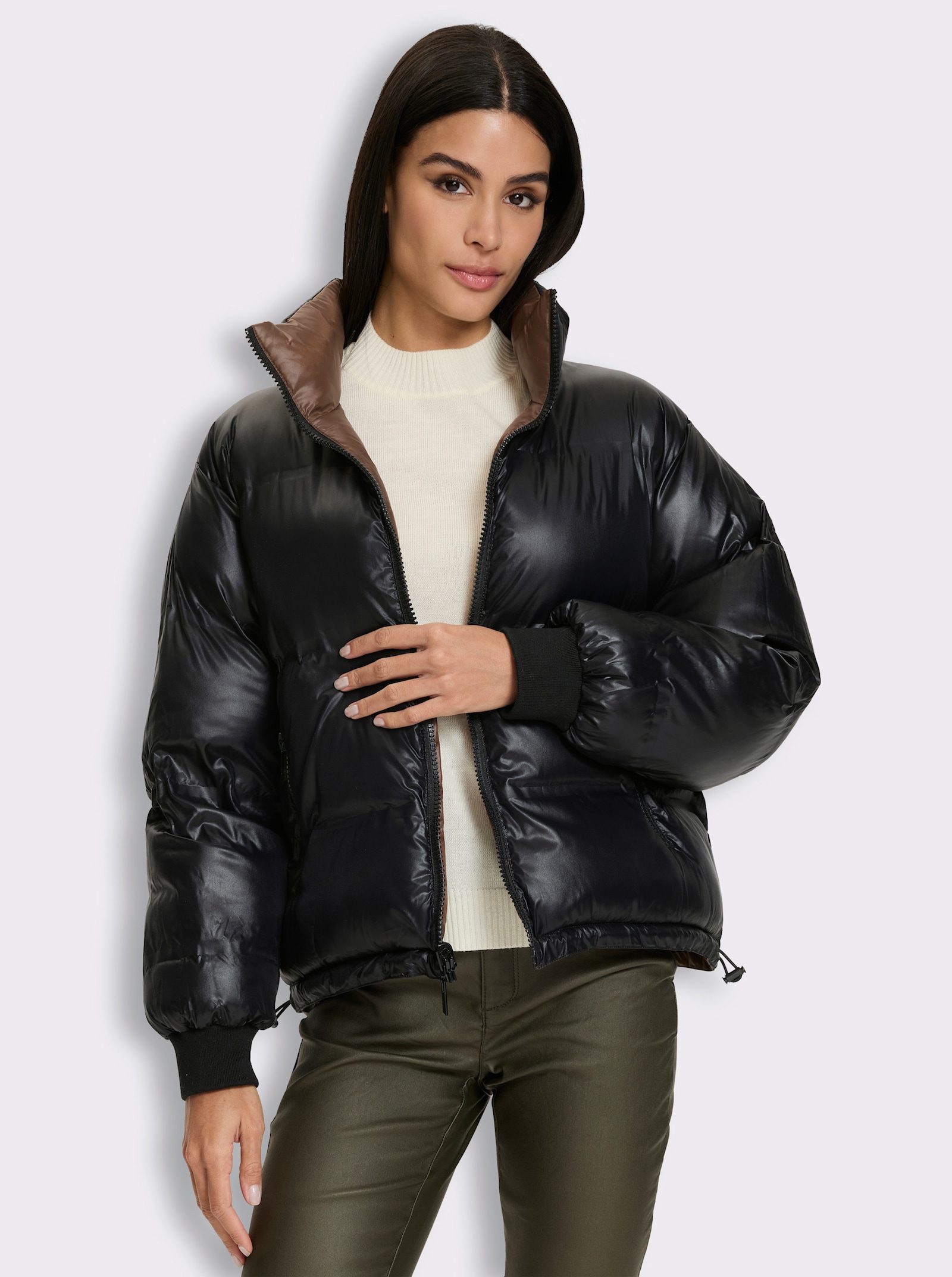 heine Steppjacke zum Wenden - schoko-schwarz