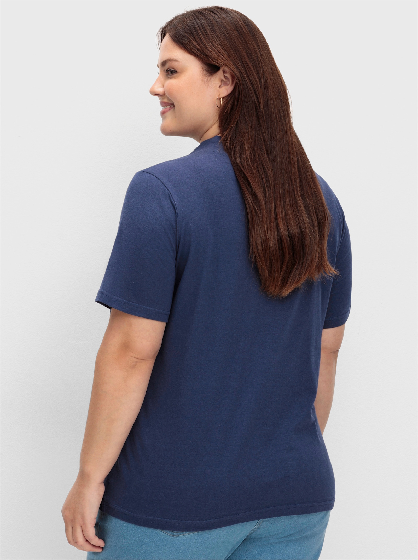 2-in-1-Shirt mit gestreiftem Einsatz - marine