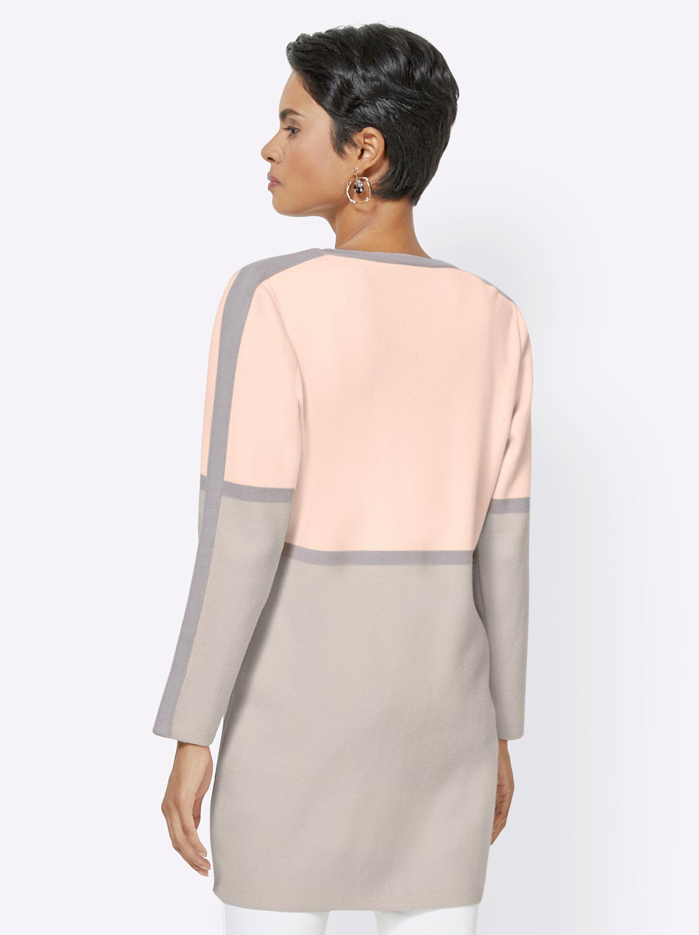 Damenmode Strickjacken Cardigan in beige-grau Damenmode Strickjacken Cardigan in beige-grau
