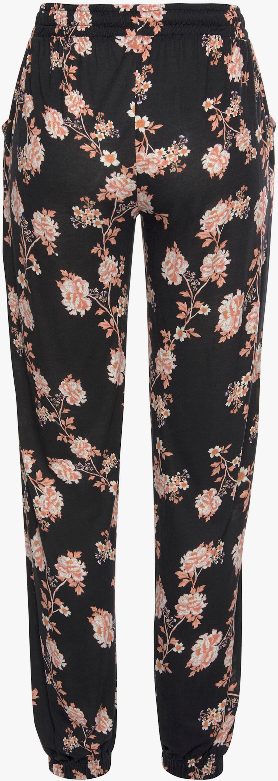 LASCANA Strandbroek - zwart/oranje bedrukt