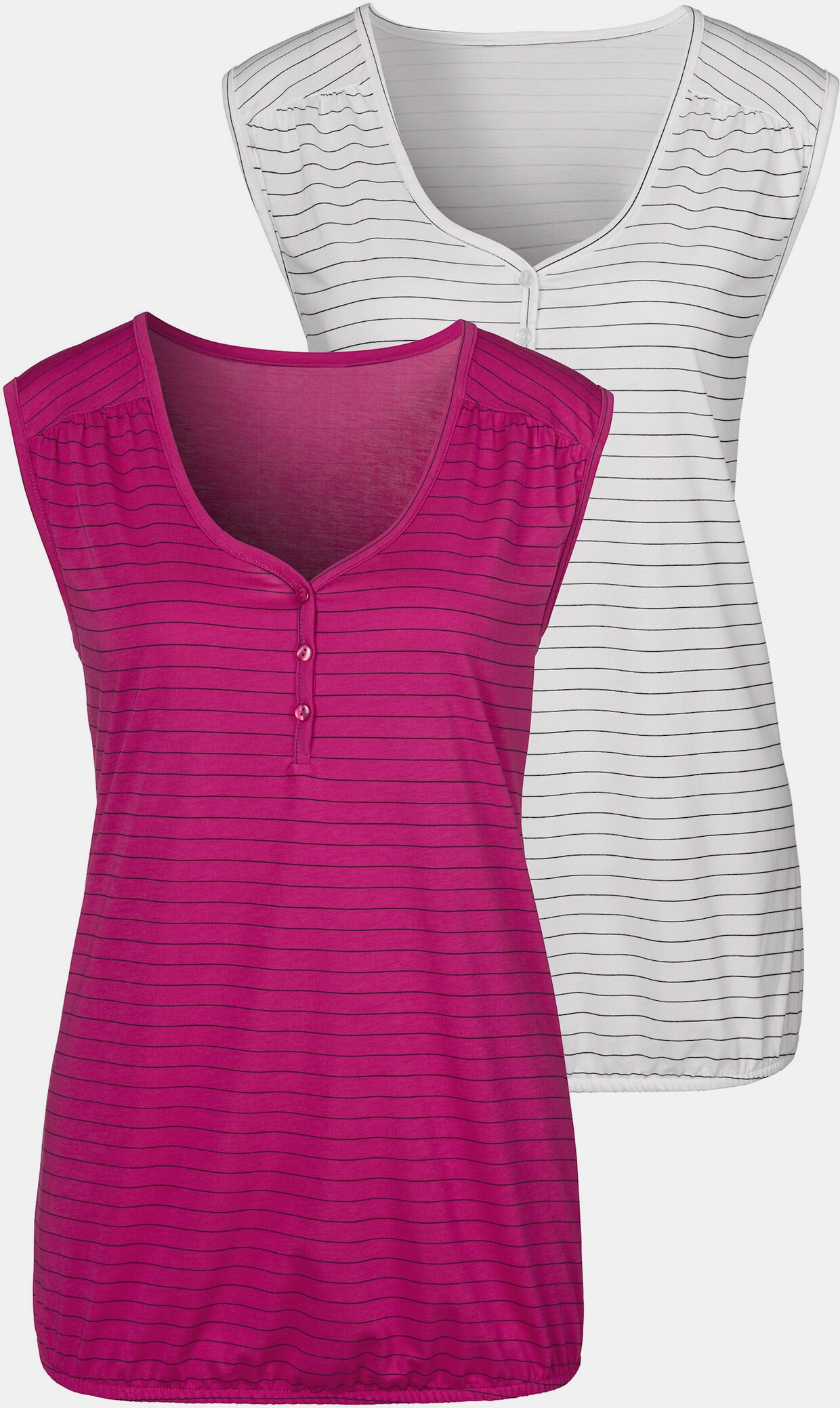 H.I.S Tanktop - beere, weiß