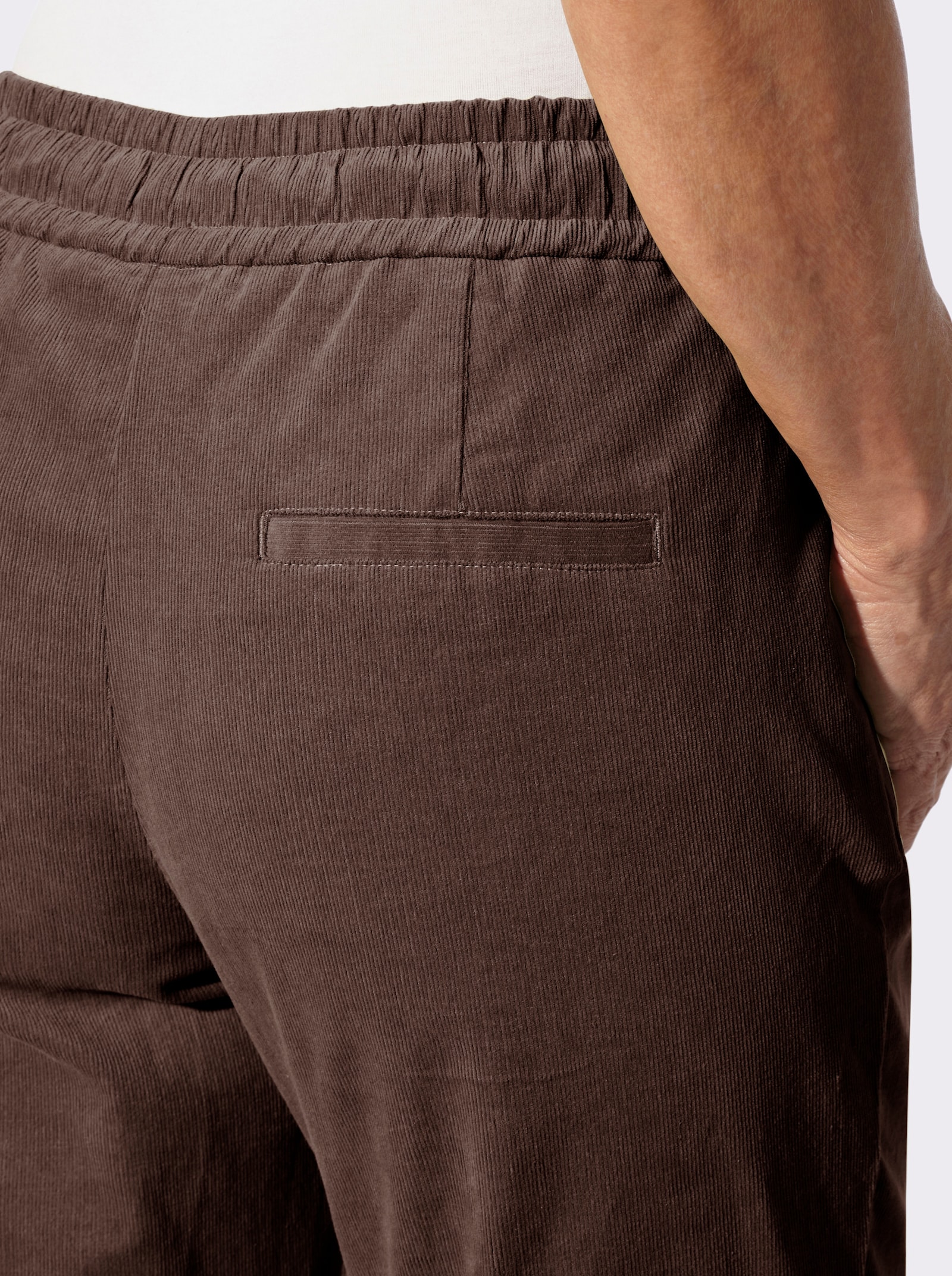 Cordhose mit Schlupfbund - schoko