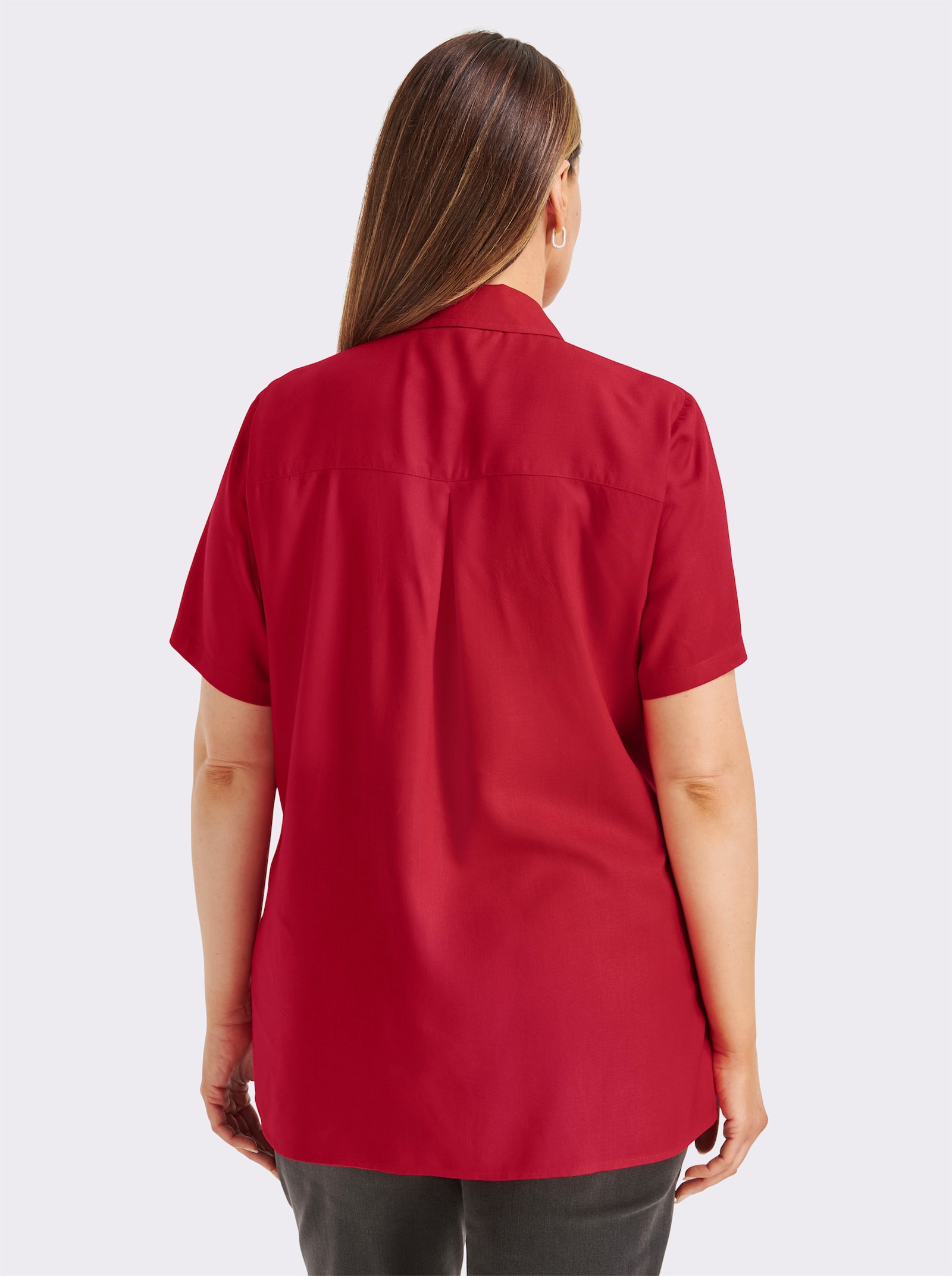 Longbluse mit langen Seitenschlitzen - rot