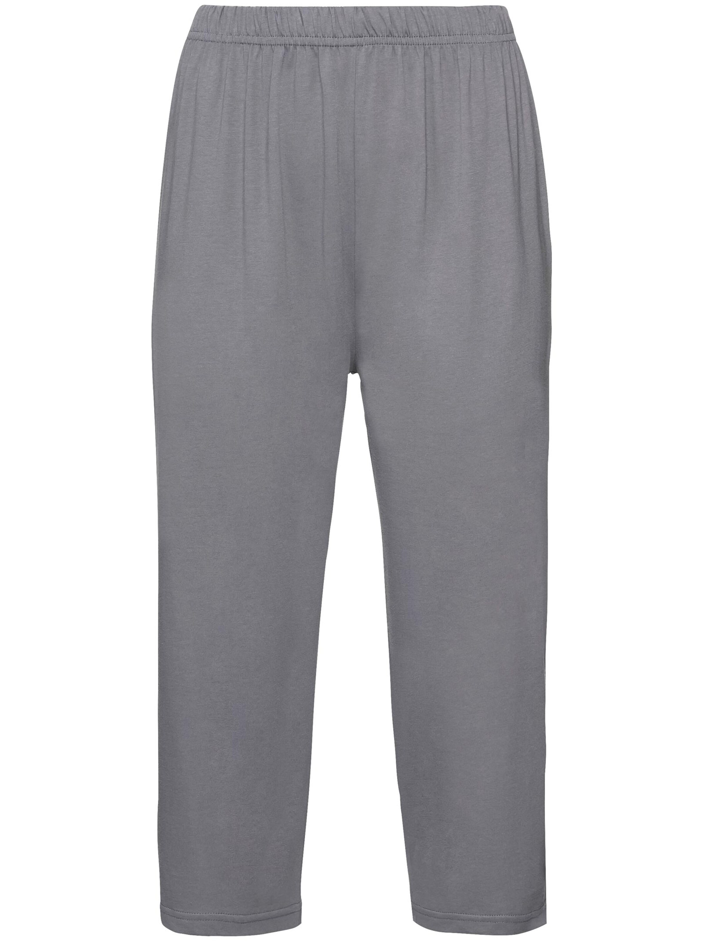 Capri-Schlafanzug - weiß-grau-bedruckt