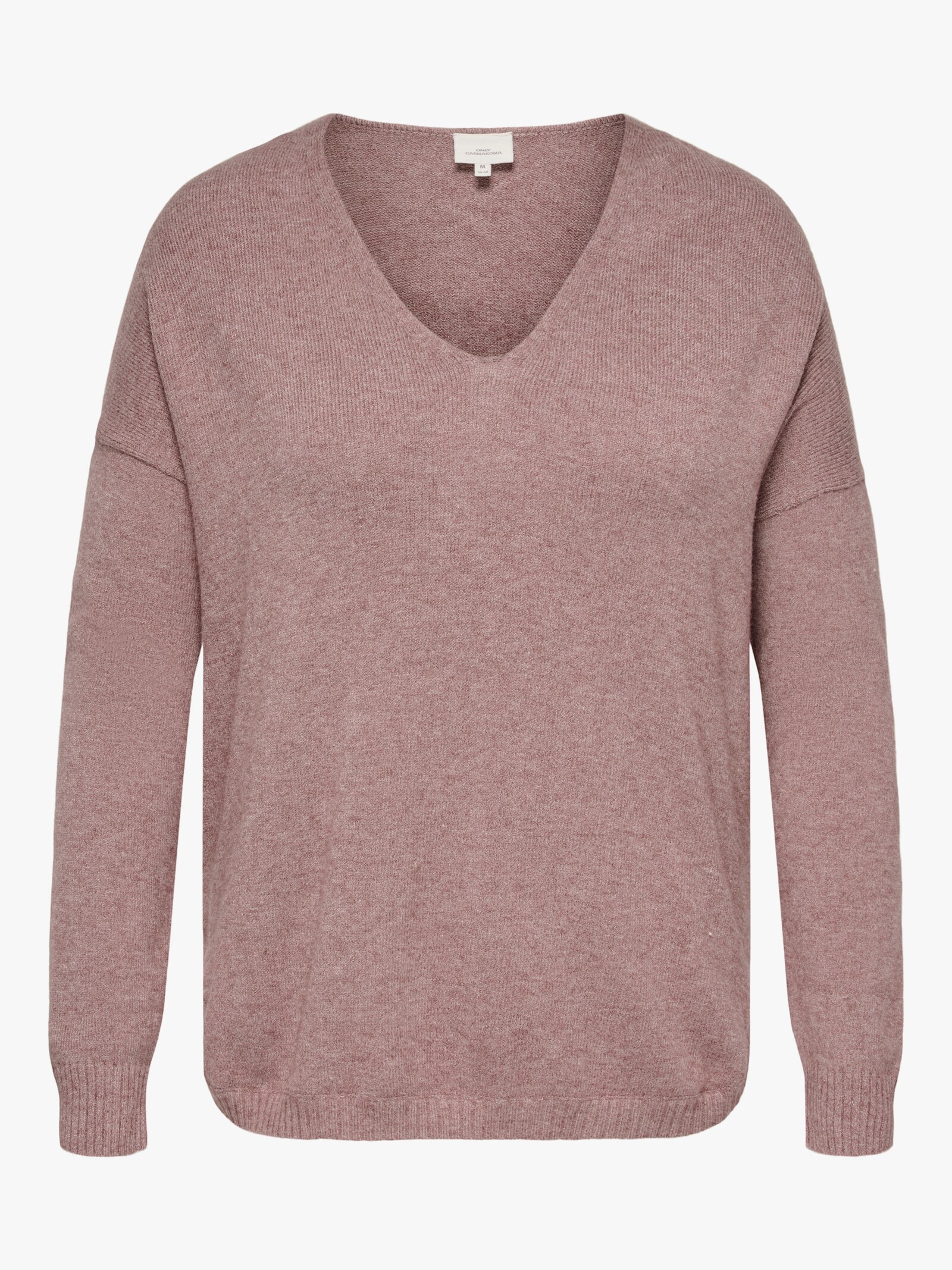 ONLY CARMAKOMA V-Ausschnitt-Pullover - rose brown detail:melange