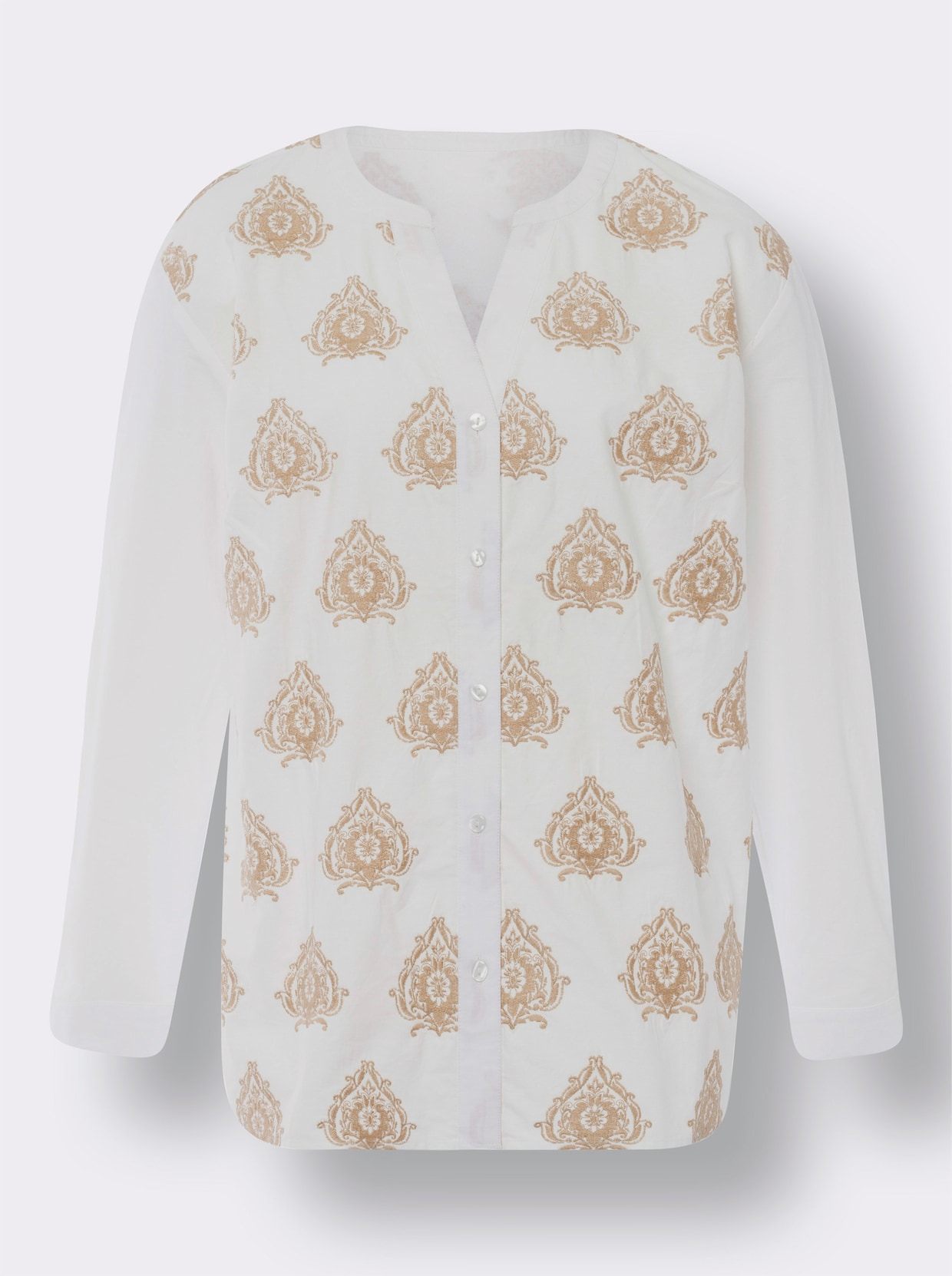 heine Blouse - ecru/camel gedessineerd