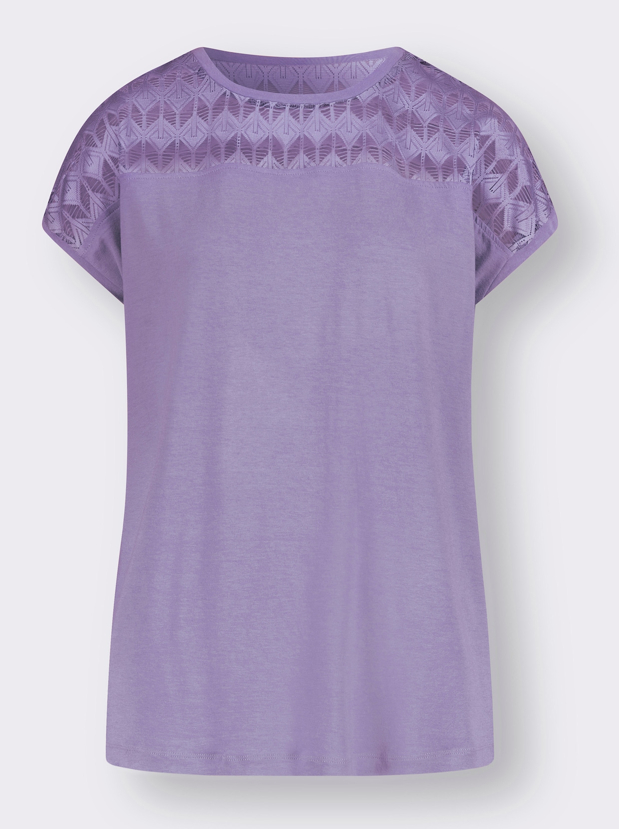 Shirt met ronde hals - lavendel