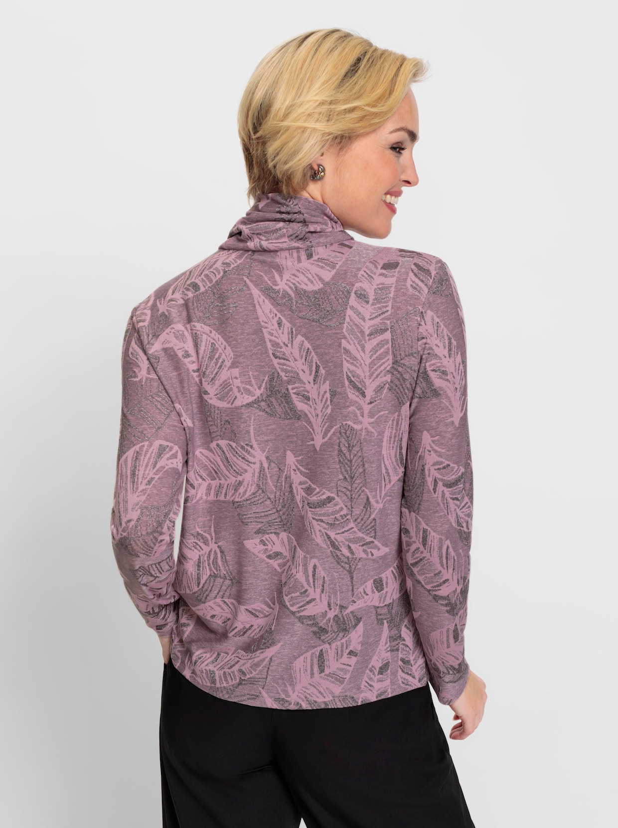 Shirt met lange mouwen - roze/mauve gedessineerd